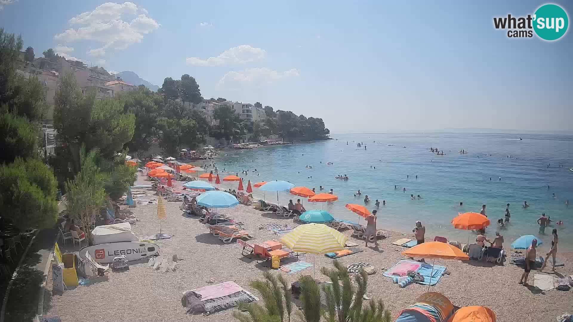 Webcam Plage Lučica Brela – Vue en direct sur la côte adriatique