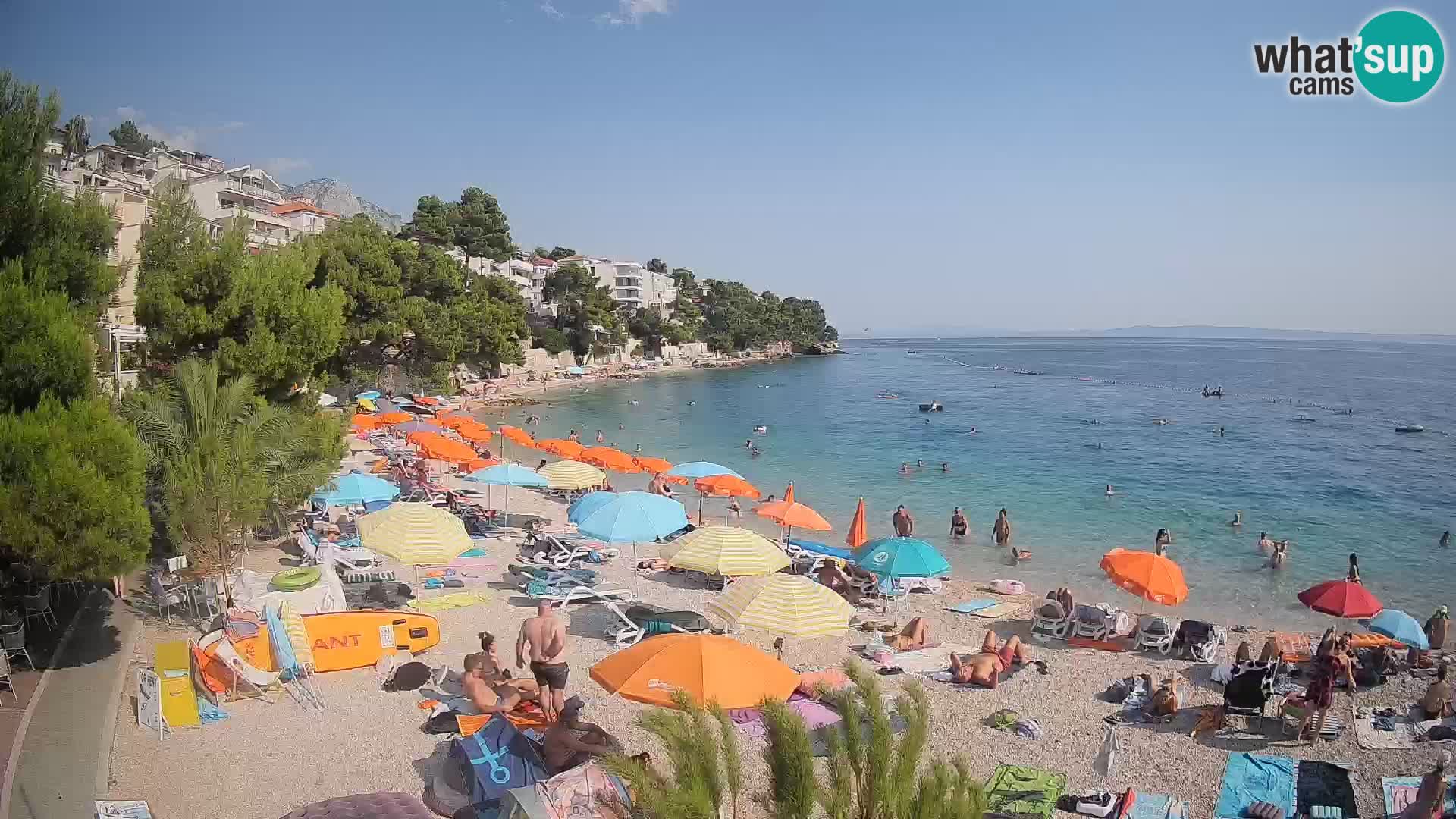 Webcam Lučica Strand Beach Brela – Liveblick von der Adriaküste