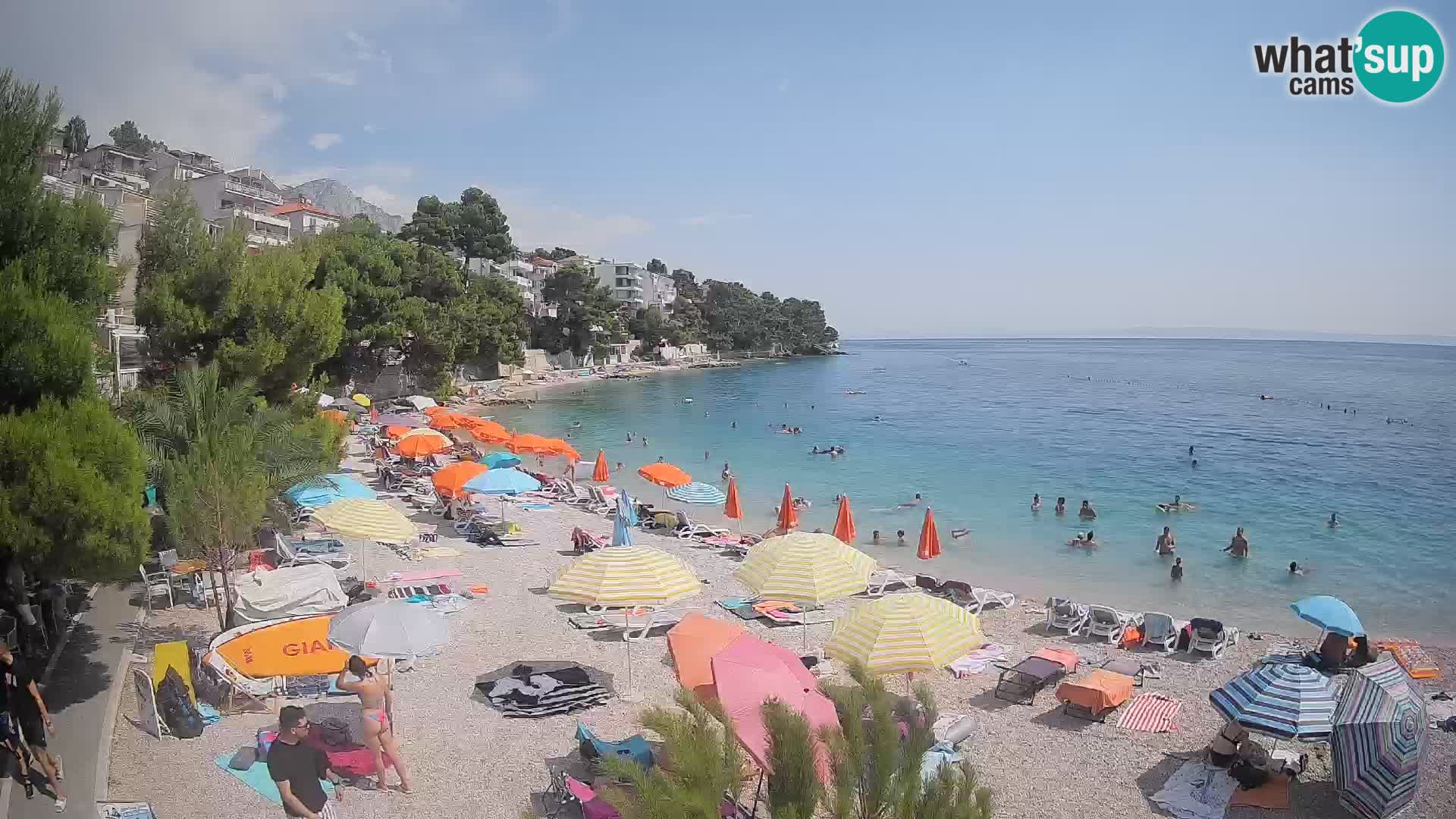 Webcam Lučica Strand Beach Brela – Liveblick von der Adriaküste