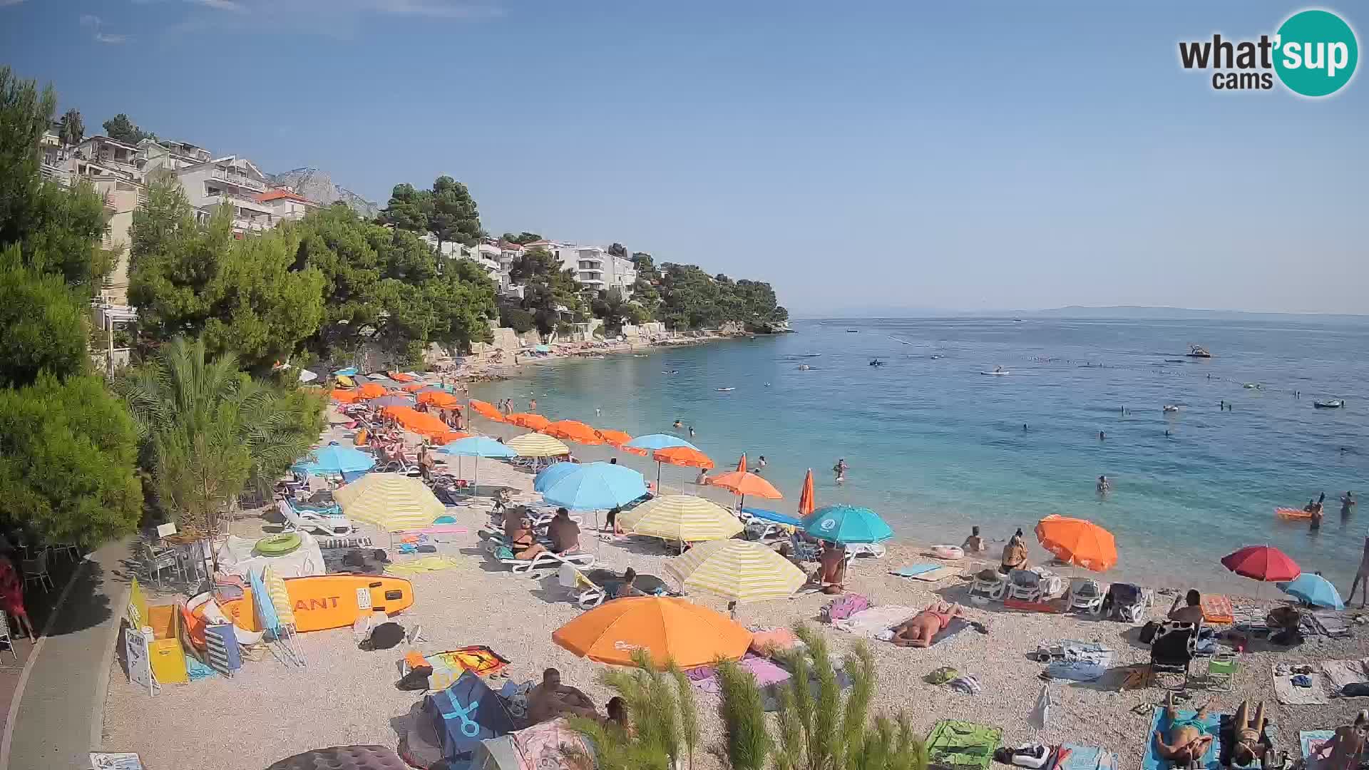 Webcam Lučica Strand Beach Brela – Liveblick von der Adriaküste