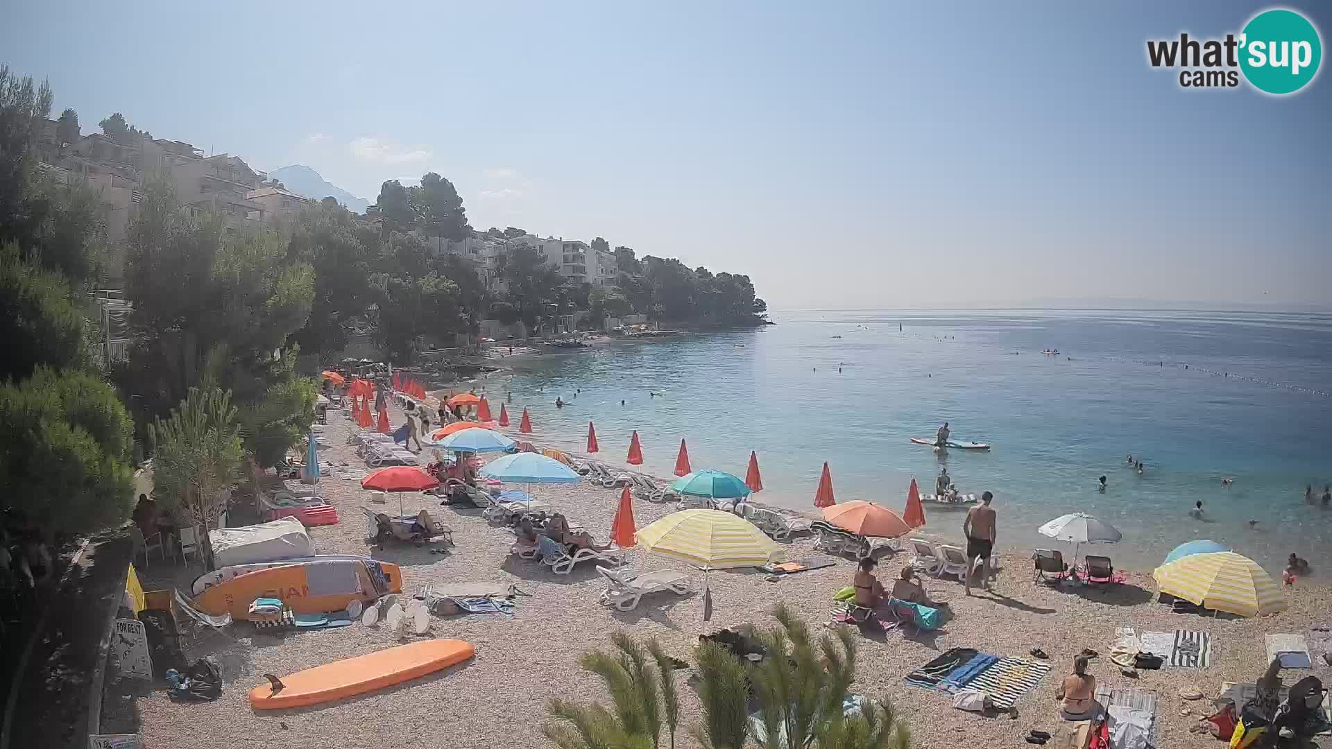 Webcam Plage Lučica Brela – Vue en direct sur la côte adriatique