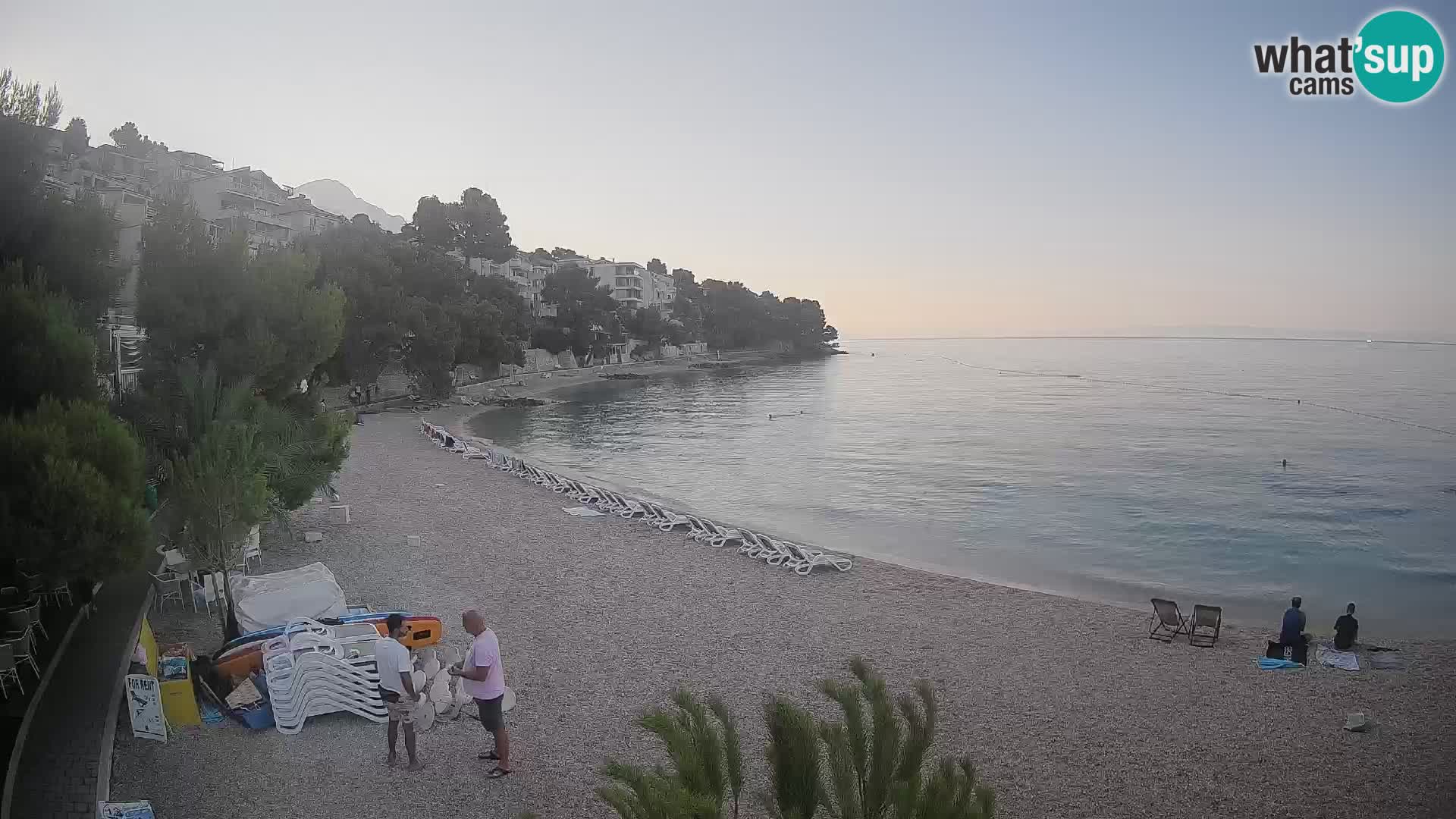 Web kamera Plaža Lučica Brela – Pogled uživo na jadransku obalu