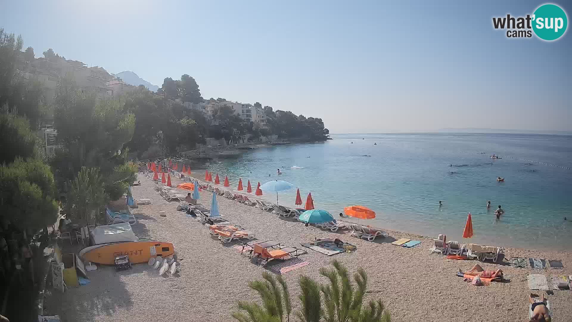 Webcam Plage Lučica Brela – Vue en direct sur la côte adriatique