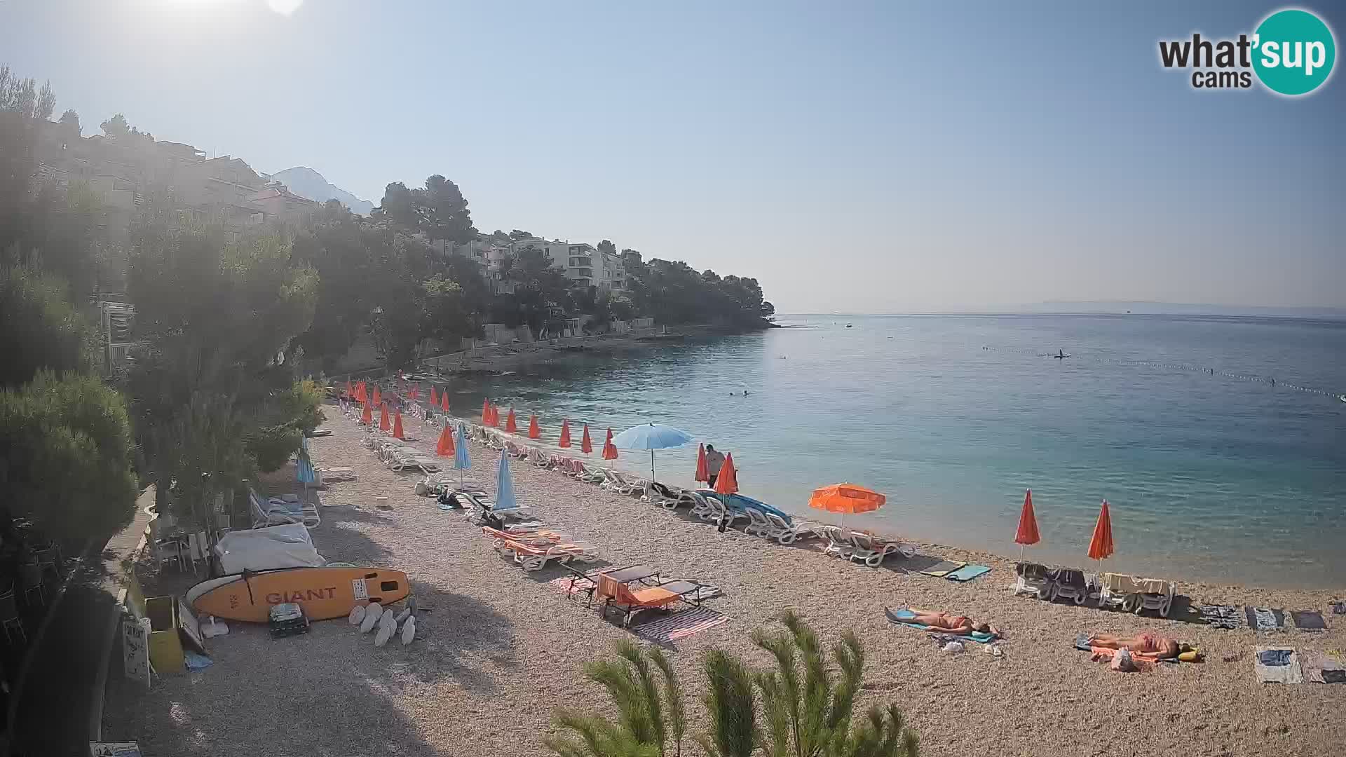 Webcam Plage Lučica Brela – Vue en direct sur la côte adriatique
