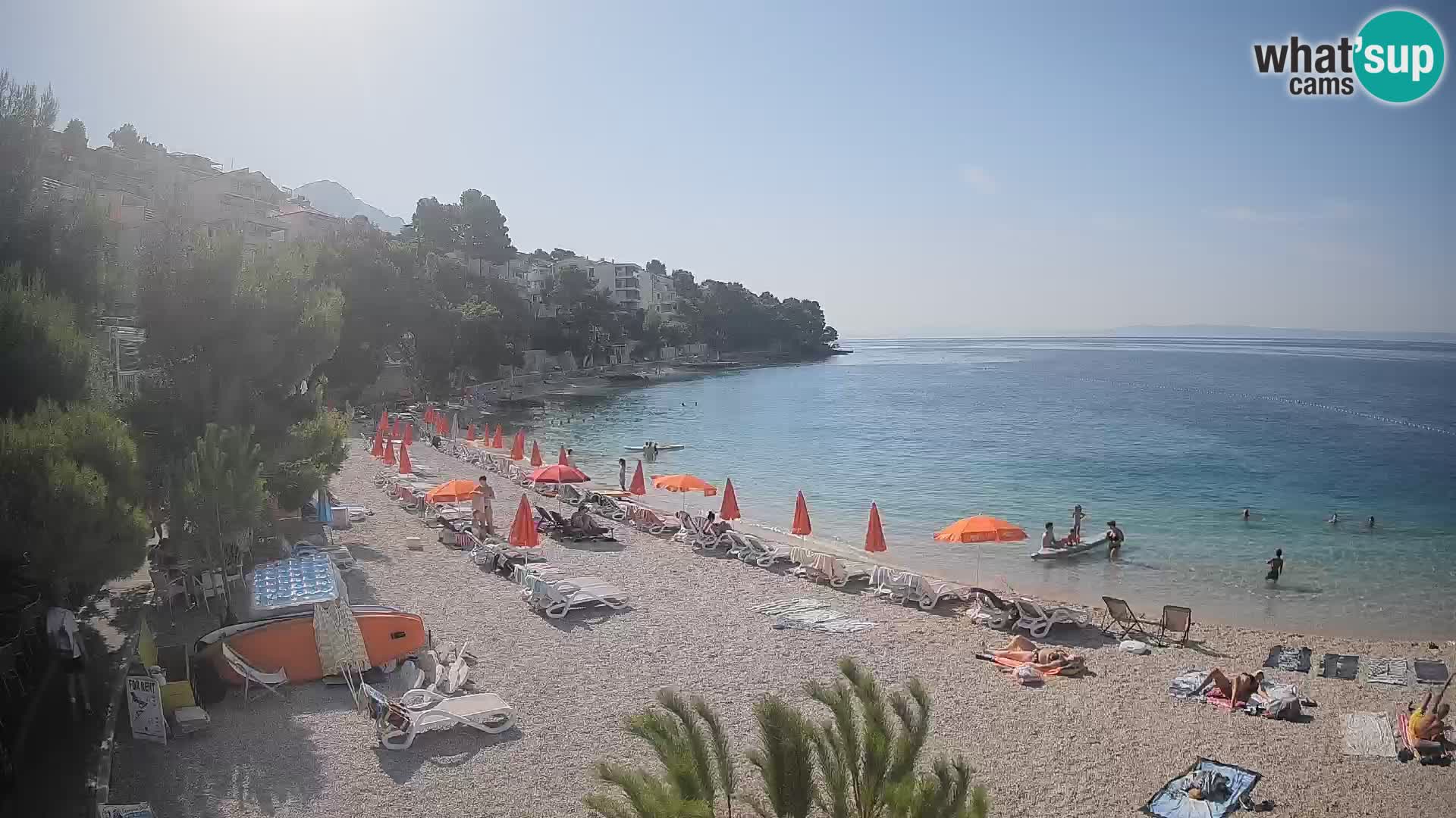 Webcam Plage Lučica Brela – Vue en direct sur la côte adriatique