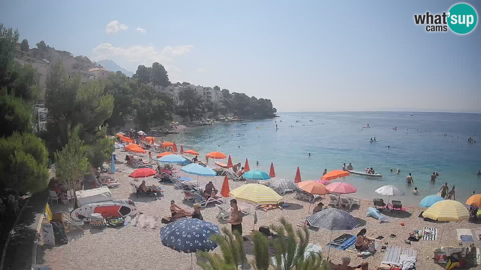Spletna kamera Plaža Lučica Brela – Pogled v živo na Jadransko obalo