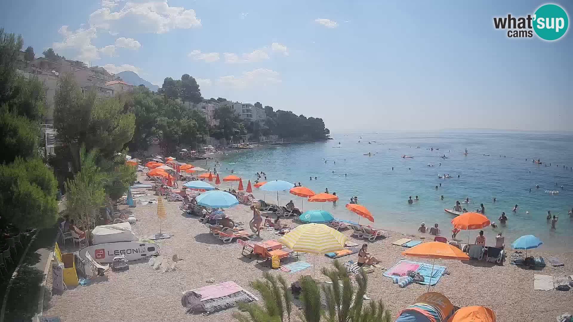 Webcam Lučica Strand Beach Brela – Liveblick von der Adriaküste