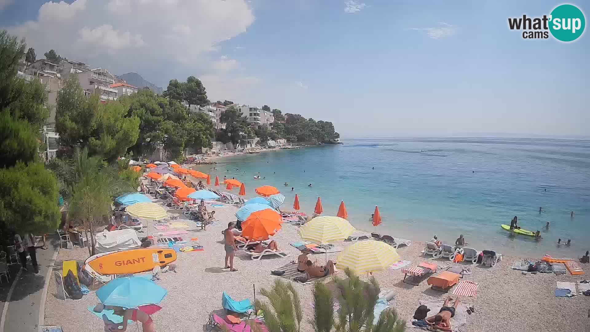 Webcam Lučica Strand Beach Brela – Liveblick von der Adriaküste
