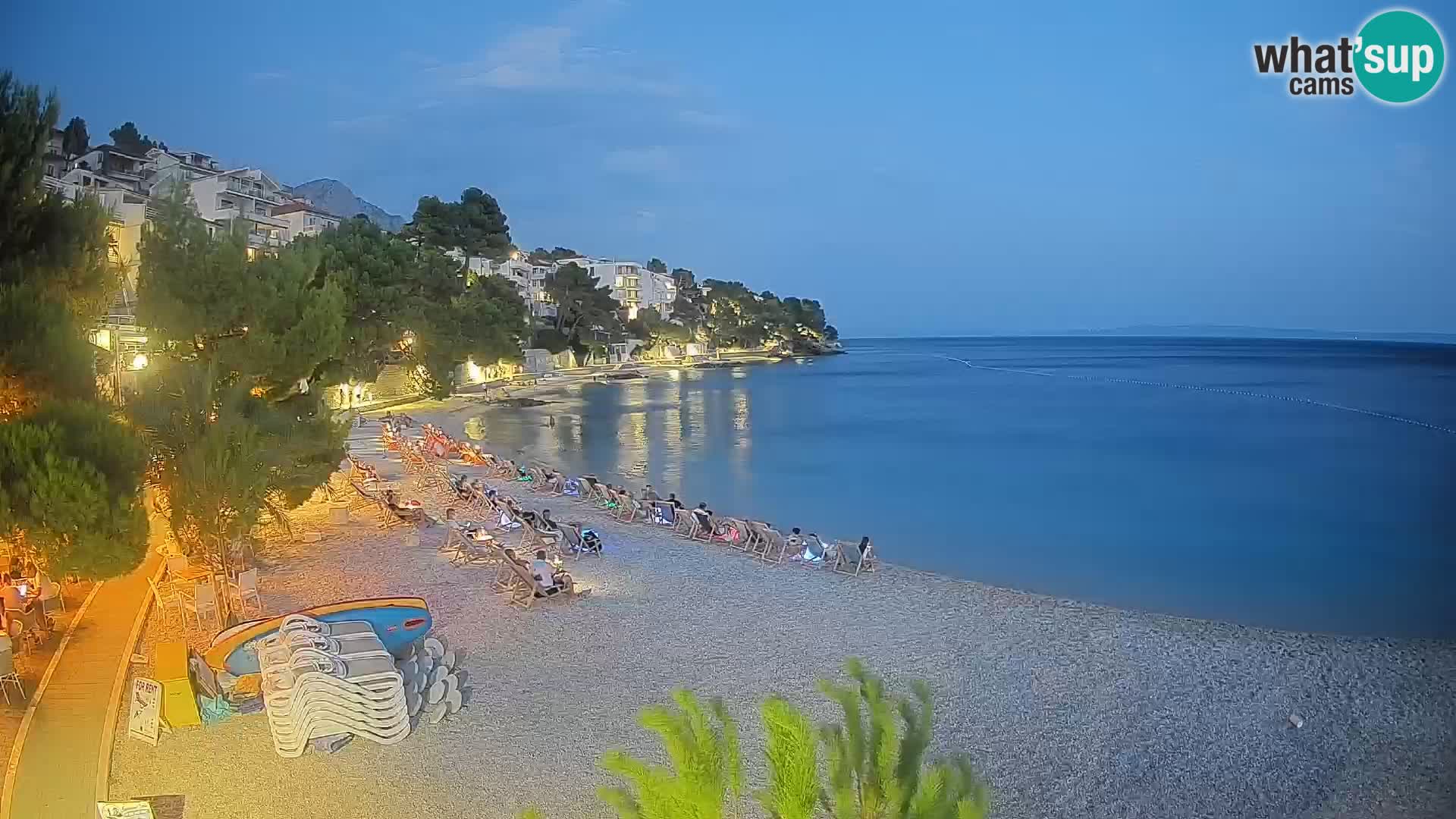 Webcam Lučica Strand Beach Brela – Liveblick von der Adriaküste