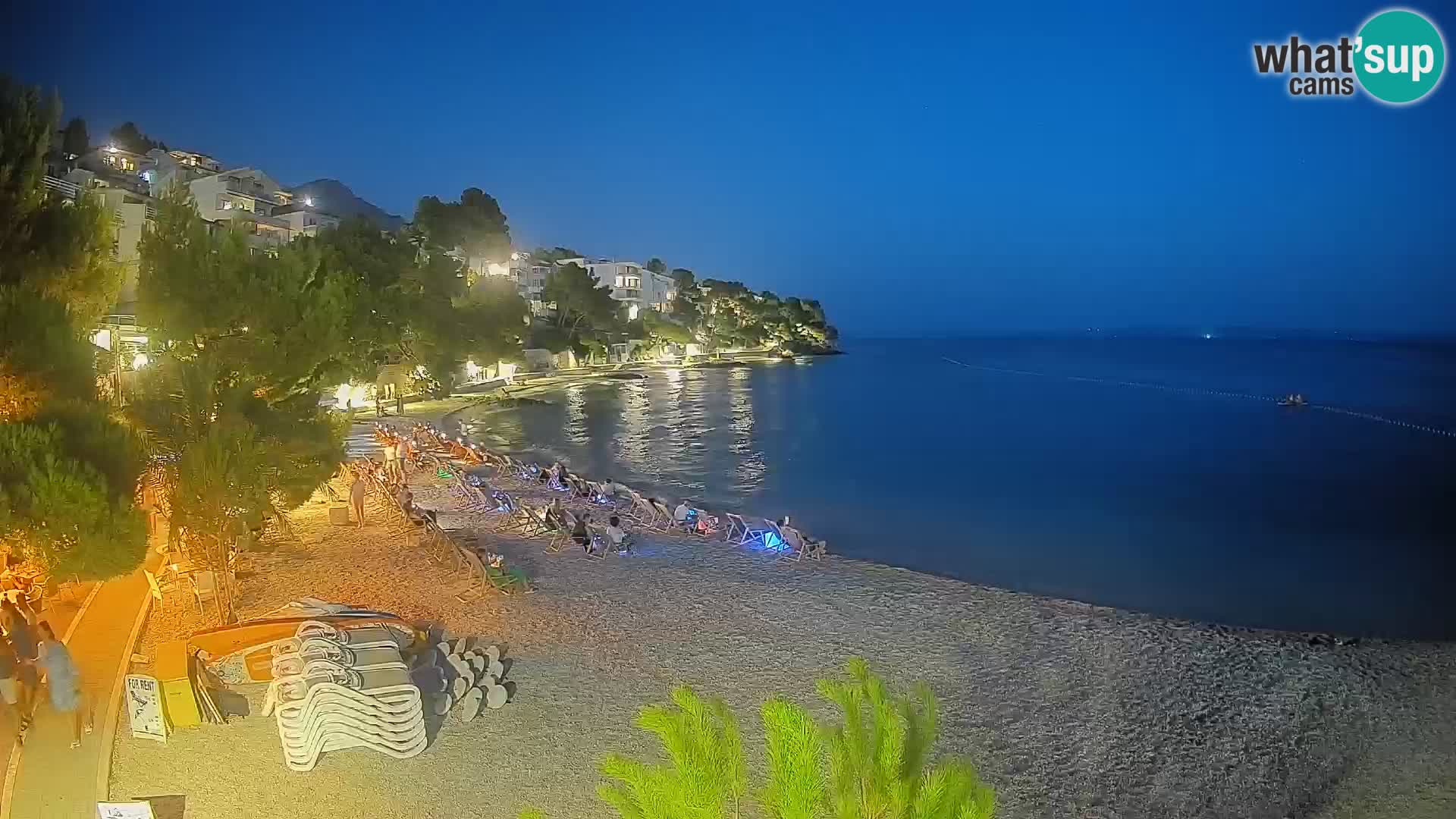 Webcam Lučica Strand Beach Brela – Liveblick von der Adriaküste
