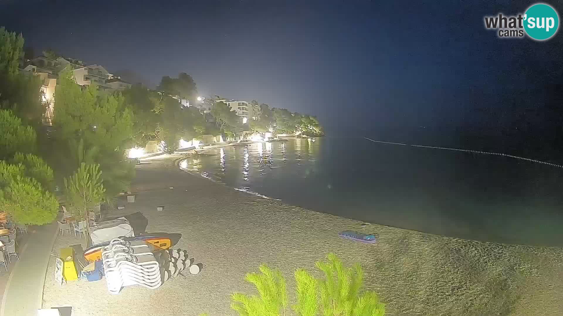 Webcam Lučica Strand Beach Brela – Liveblick von der Adriaküste