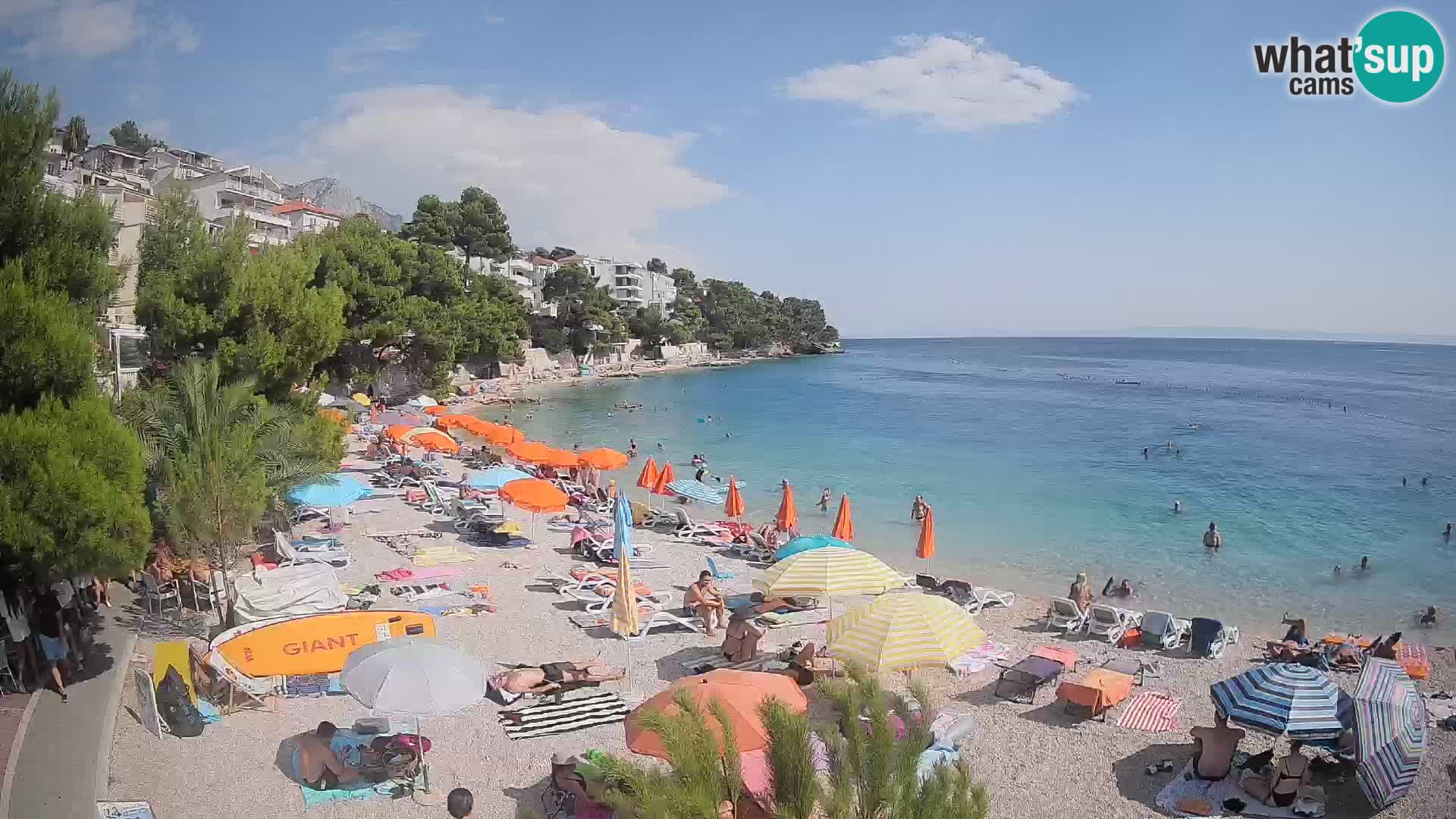 Webcam Plage Lučica Brela – Vue en direct sur la côte adriatique