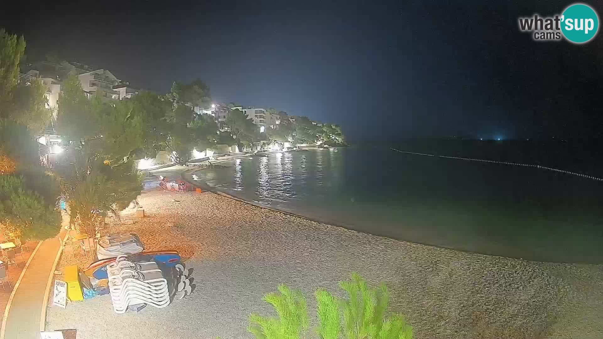 Web kamera Plaža Lučica Brela – Pogled uživo na jadransku obalu
