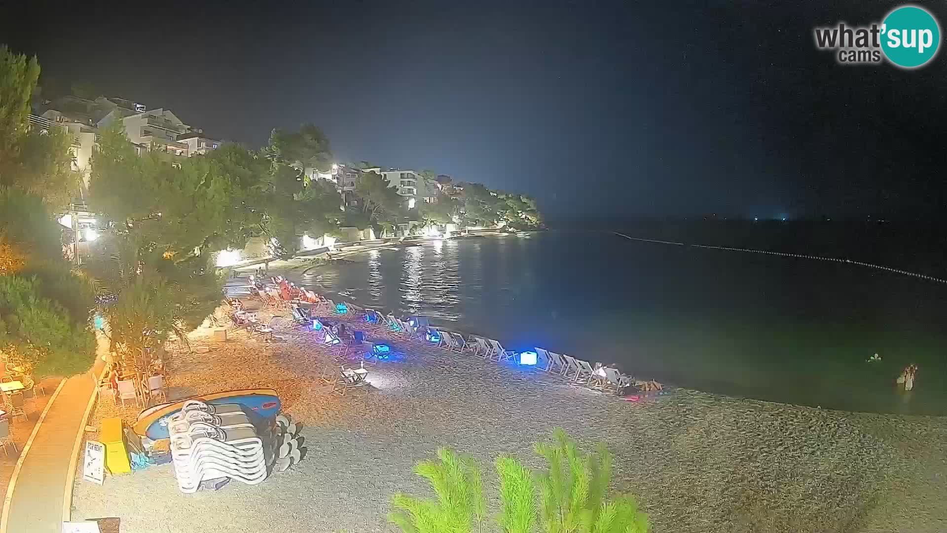 Webcam Lučica Strand Beach Brela – Liveblick von der Adriaküste