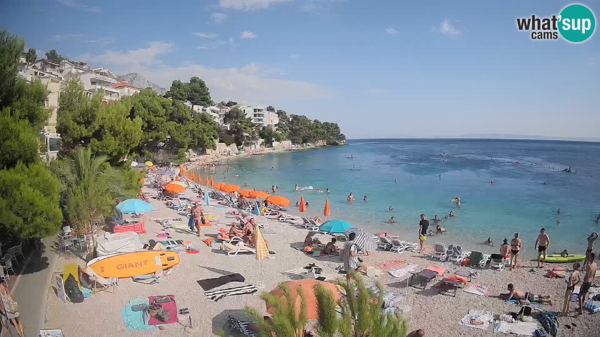 Webcam Lučica Strand Beach Brela – Liveblick von der Adriaküste