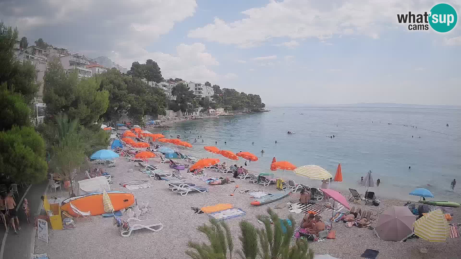 Webcam Lučica Strand Beach Brela – Liveblick von der Adriaküste