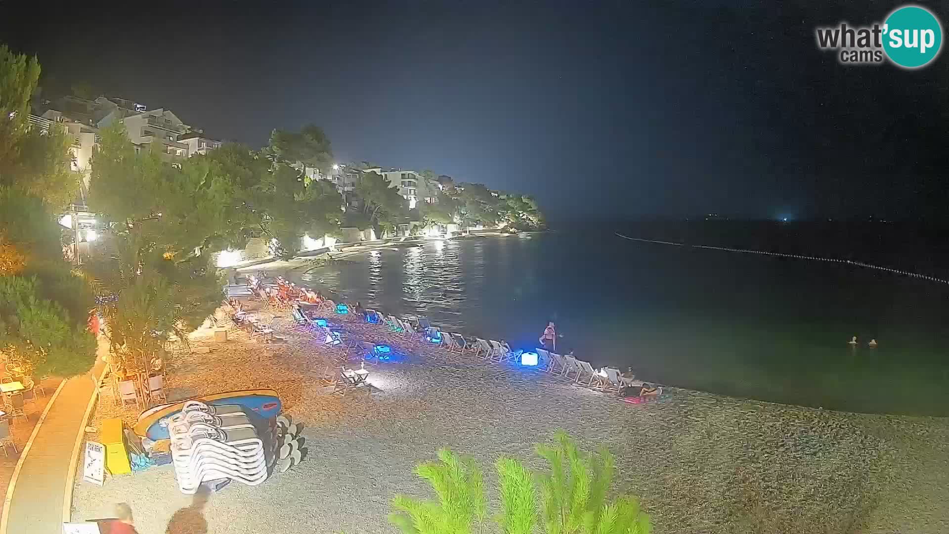 Webcam Lučica Strand Beach Brela – Liveblick von der Adriaküste