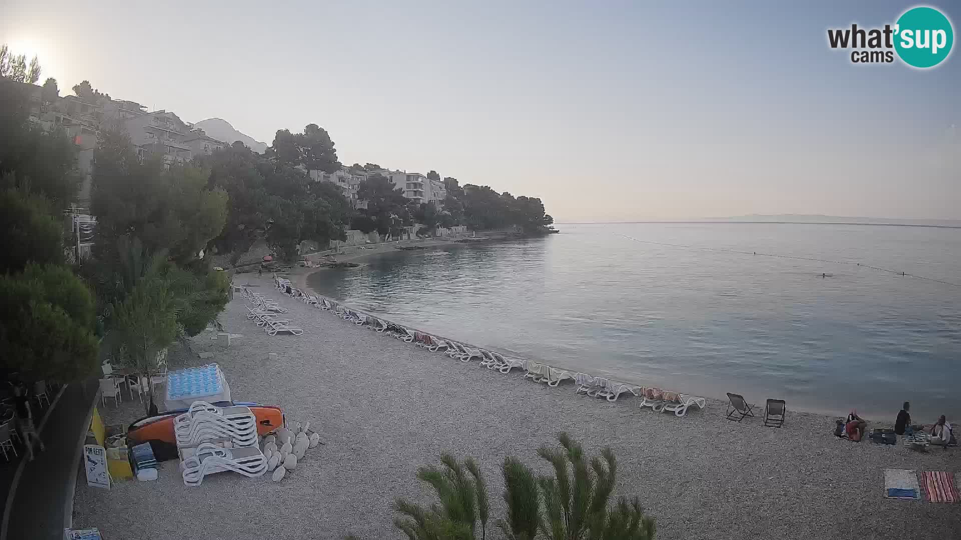 Spletna kamera Plaža Lučica Brela – Pogled v živo na Jadransko obalo