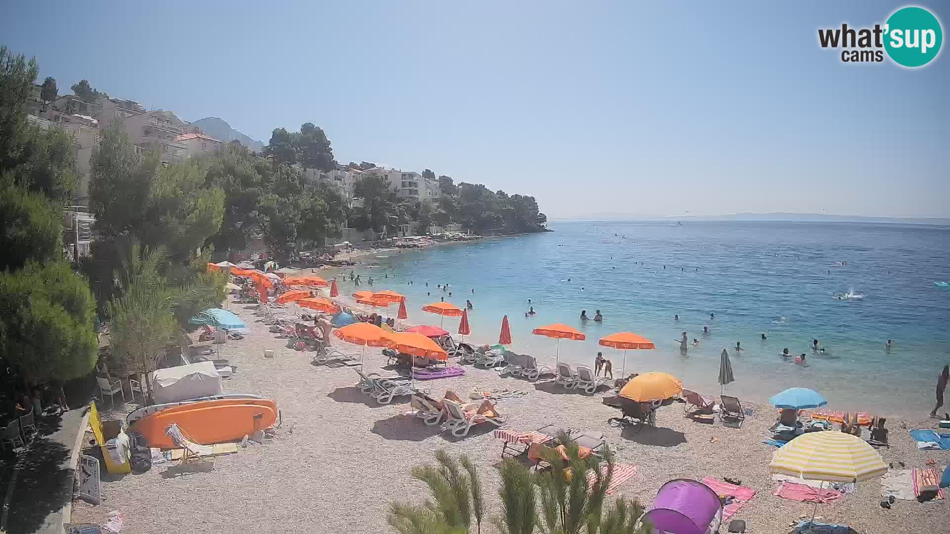 Webcam Playa Lučica Brela – Vista en directo de la costa adriática