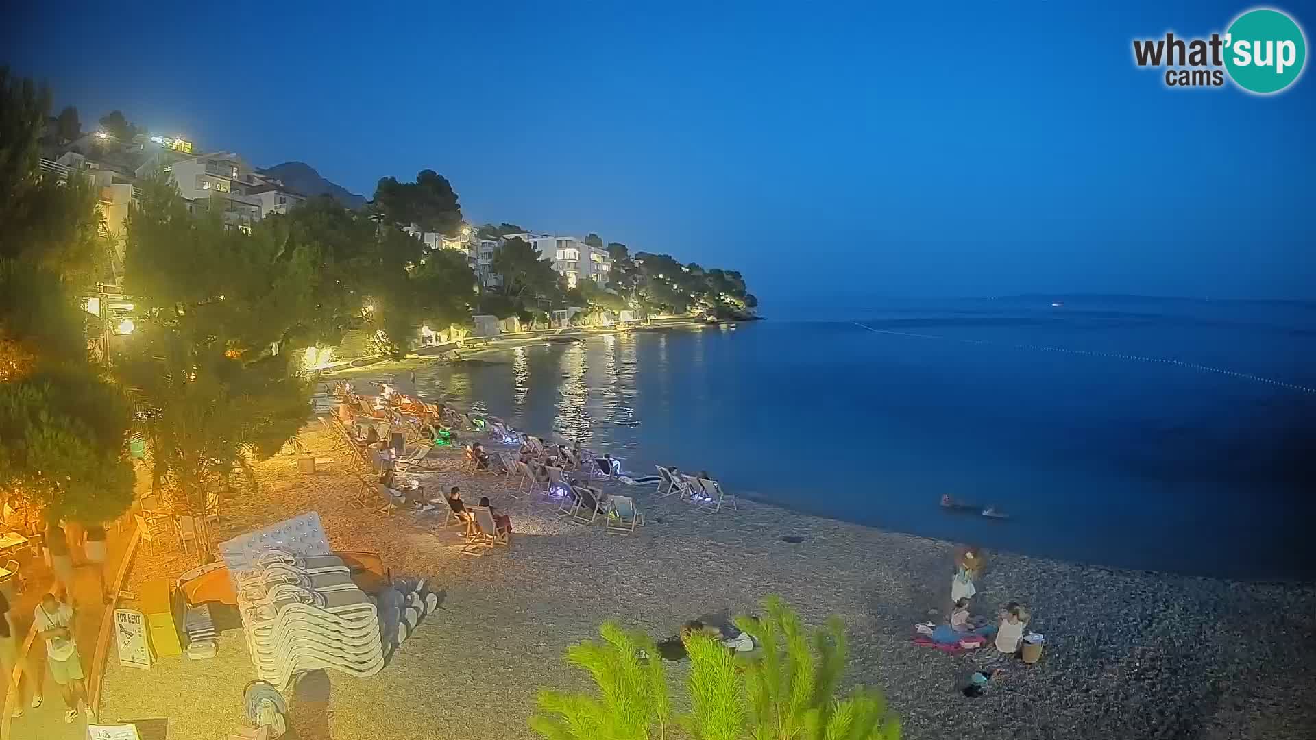 Webcam Lučica Strand Beach Brela – Liveblick von der Adriaküste