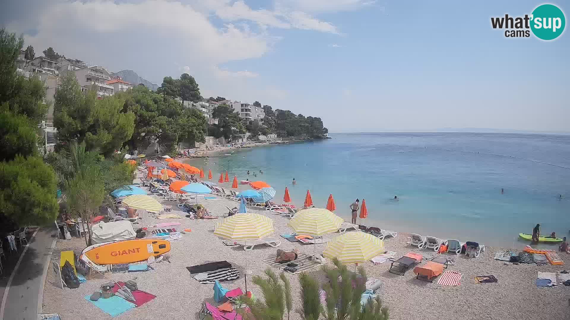 Webcam Lučica Strand Beach Brela – Liveblick von der Adriaküste