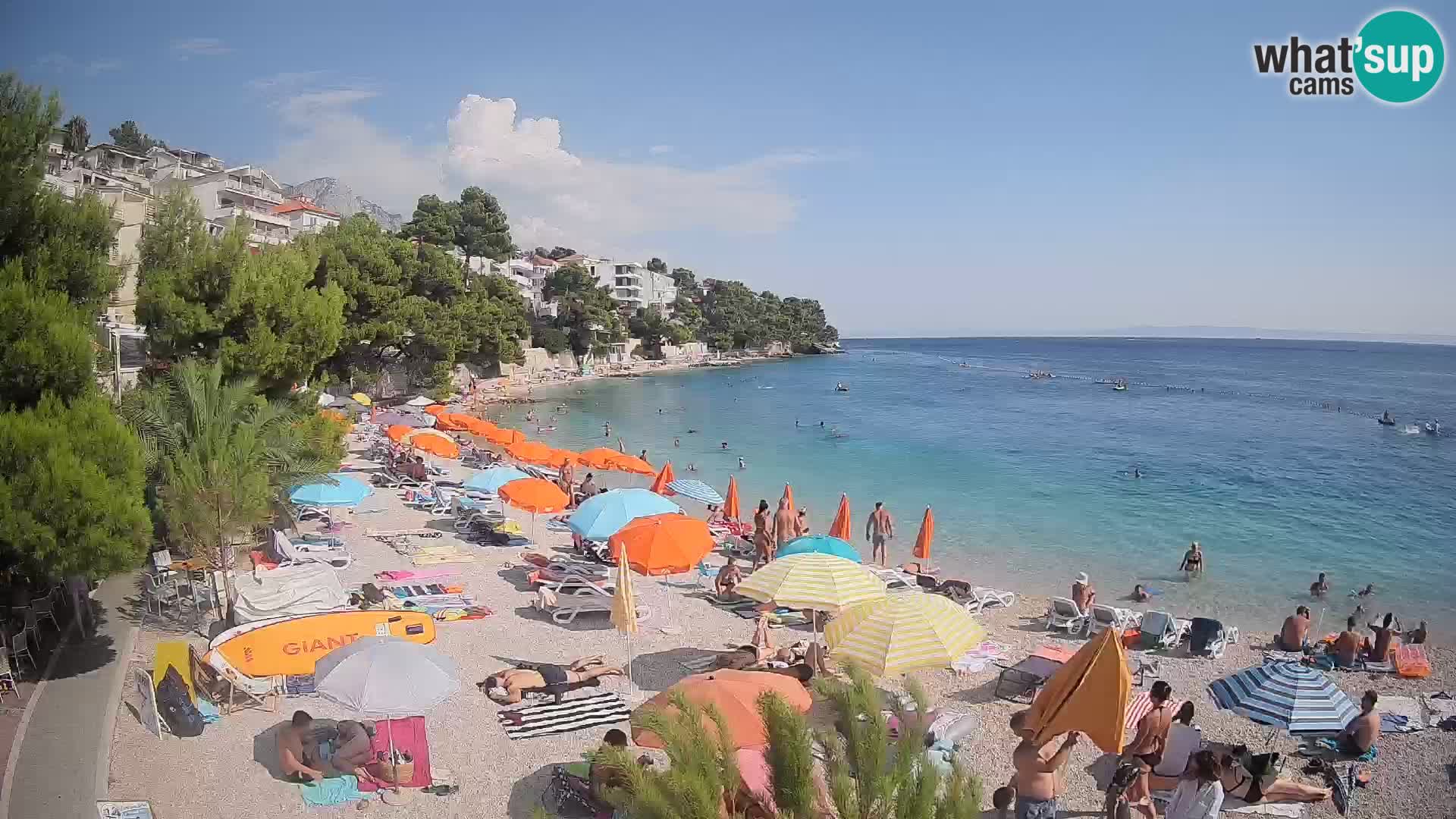 Webcam Playa Lučica Brela – Vista en directo de la costa adriática
