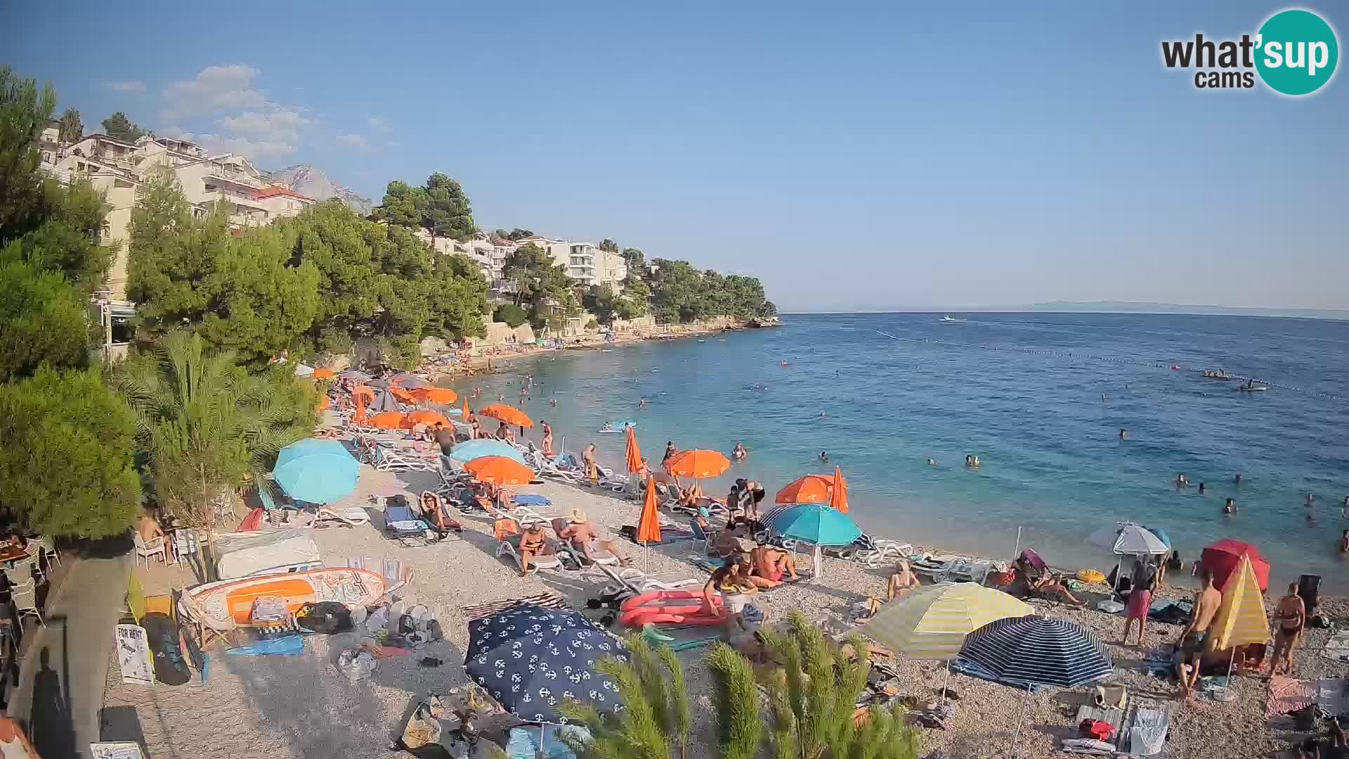 Webcam Lučica Strand Beach Brela – Liveblick von der Adriaküste