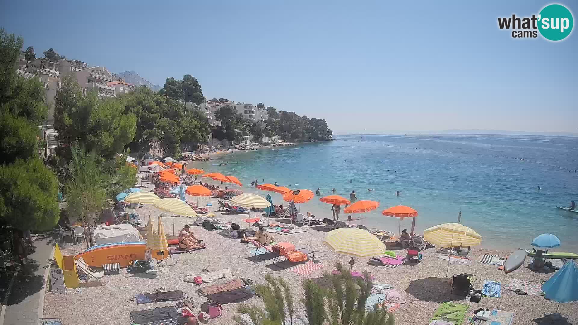 Webcam Plage Lučica Brela – Vue en direct sur la côte adriatique