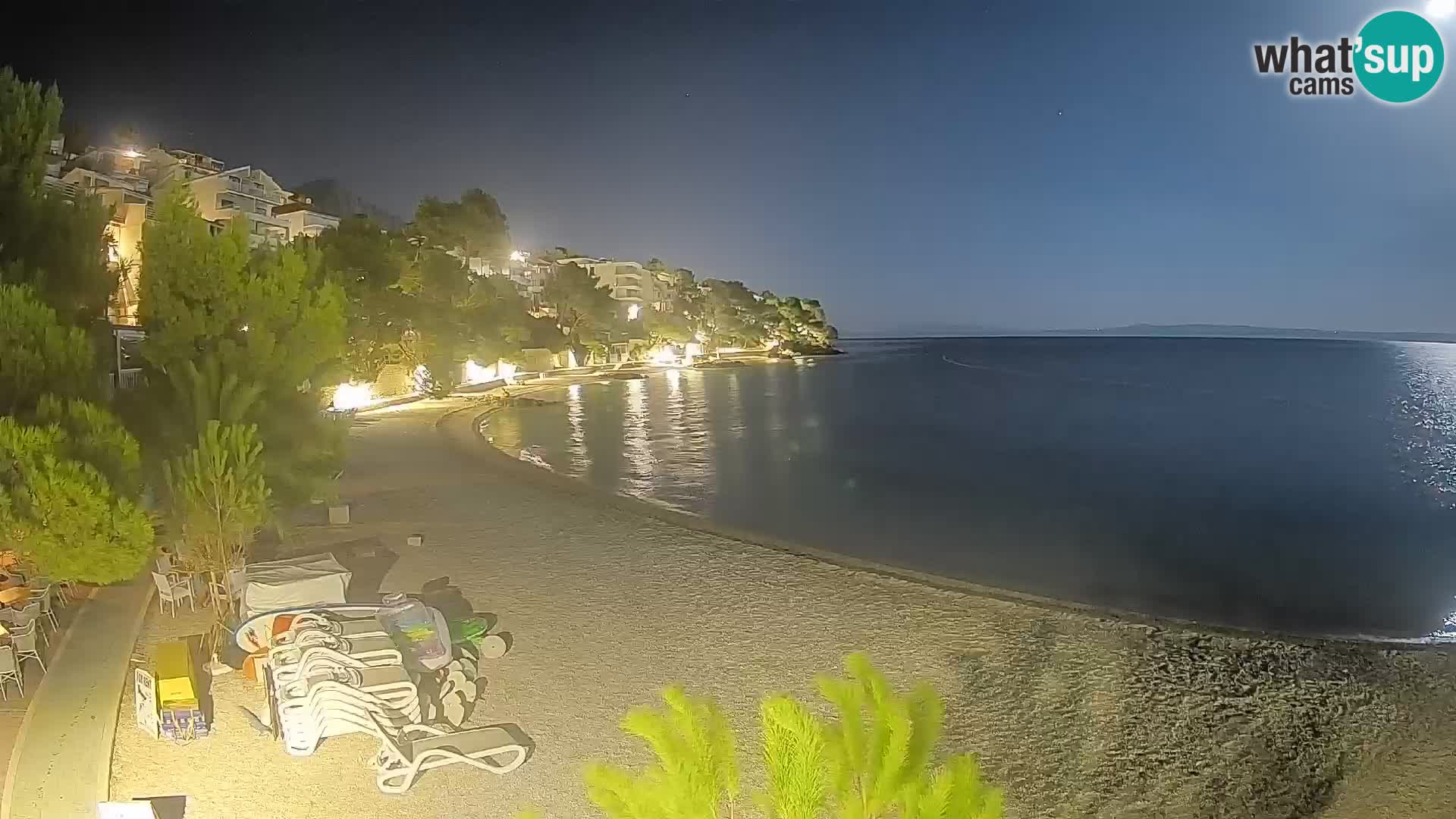 Webcam Plage Lučica Brela – Vue en direct sur la côte adriatique