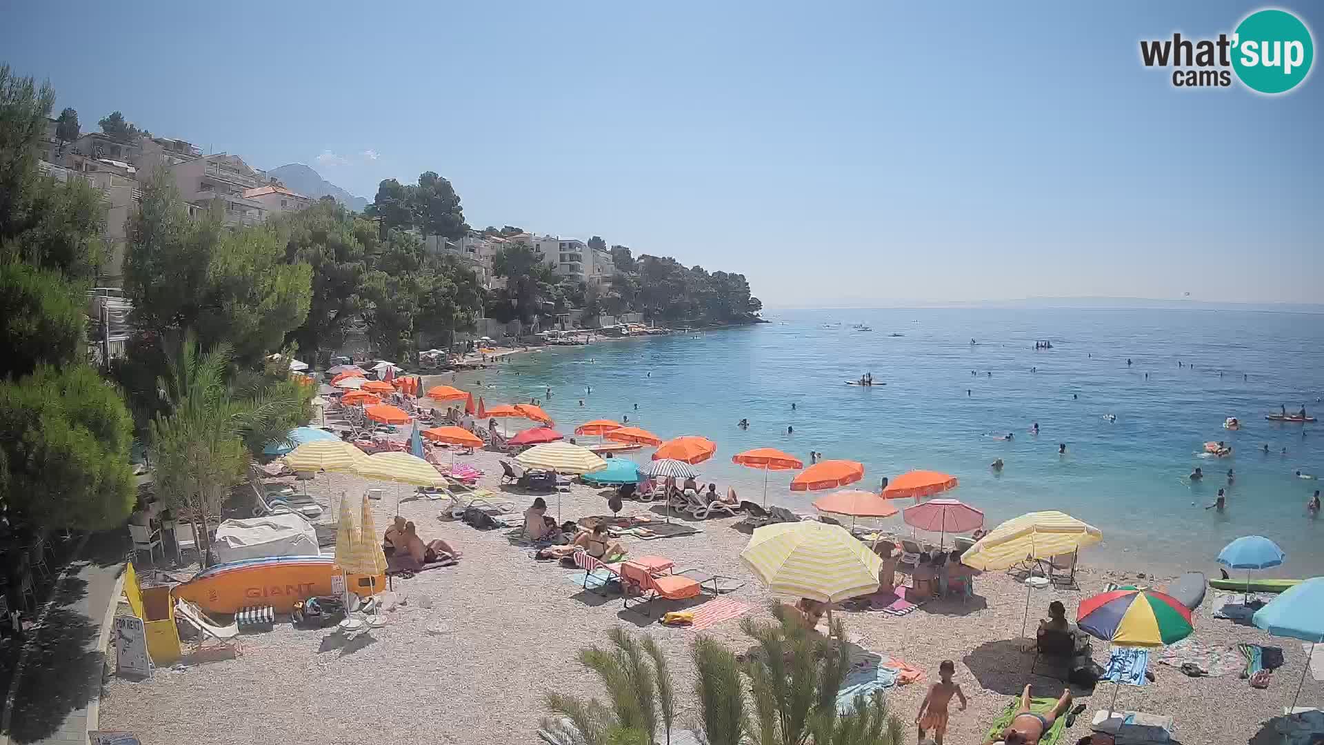 Webcam Lučica Strand Beach Brela – Liveblick von der Adriaküste