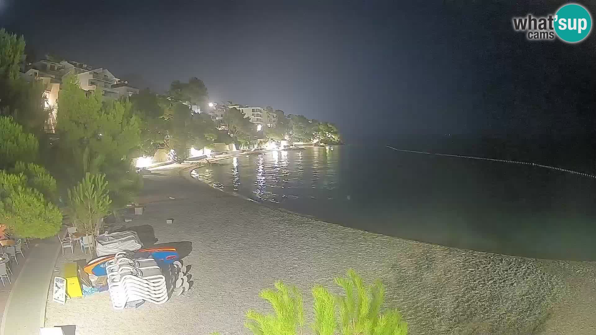 Spletna kamera Plaža Lučica Brela – Pogled v živo na Jadransko obalo