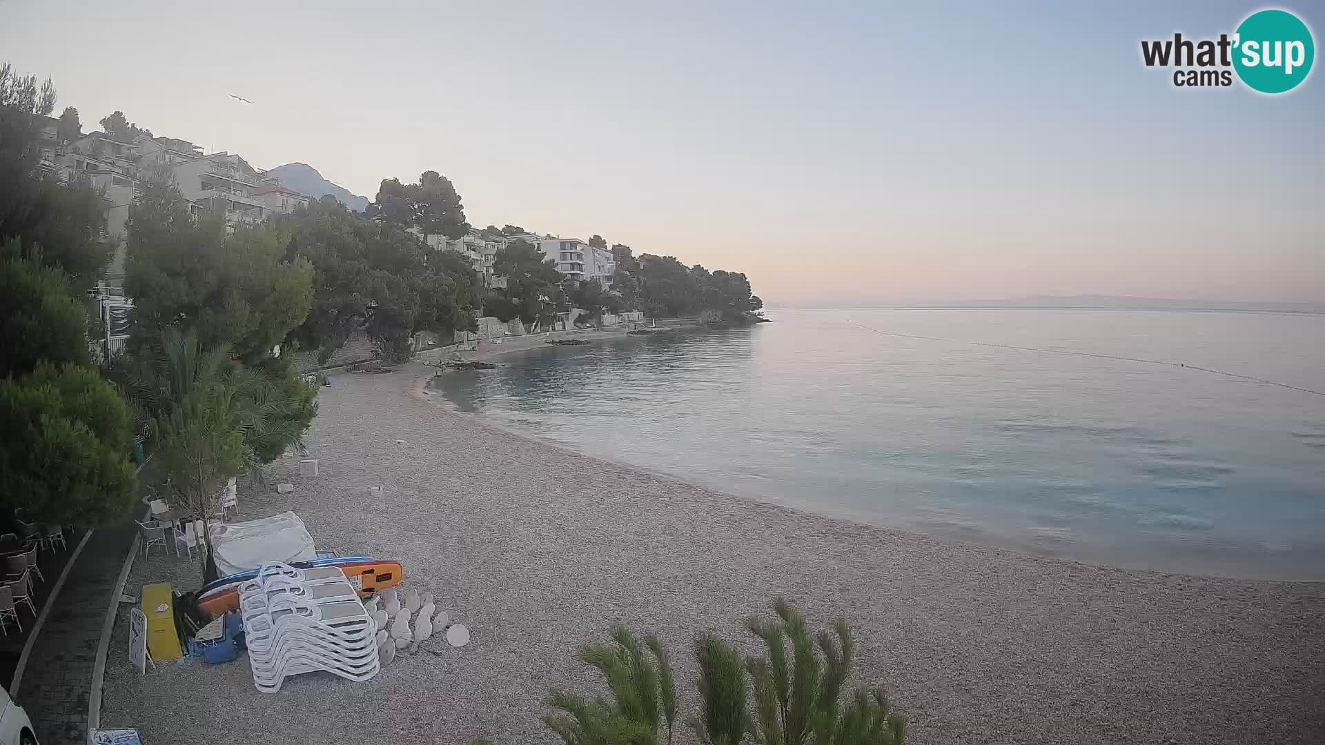 Webcam Plage Lučica Brela – Vue en direct sur la côte adriatique