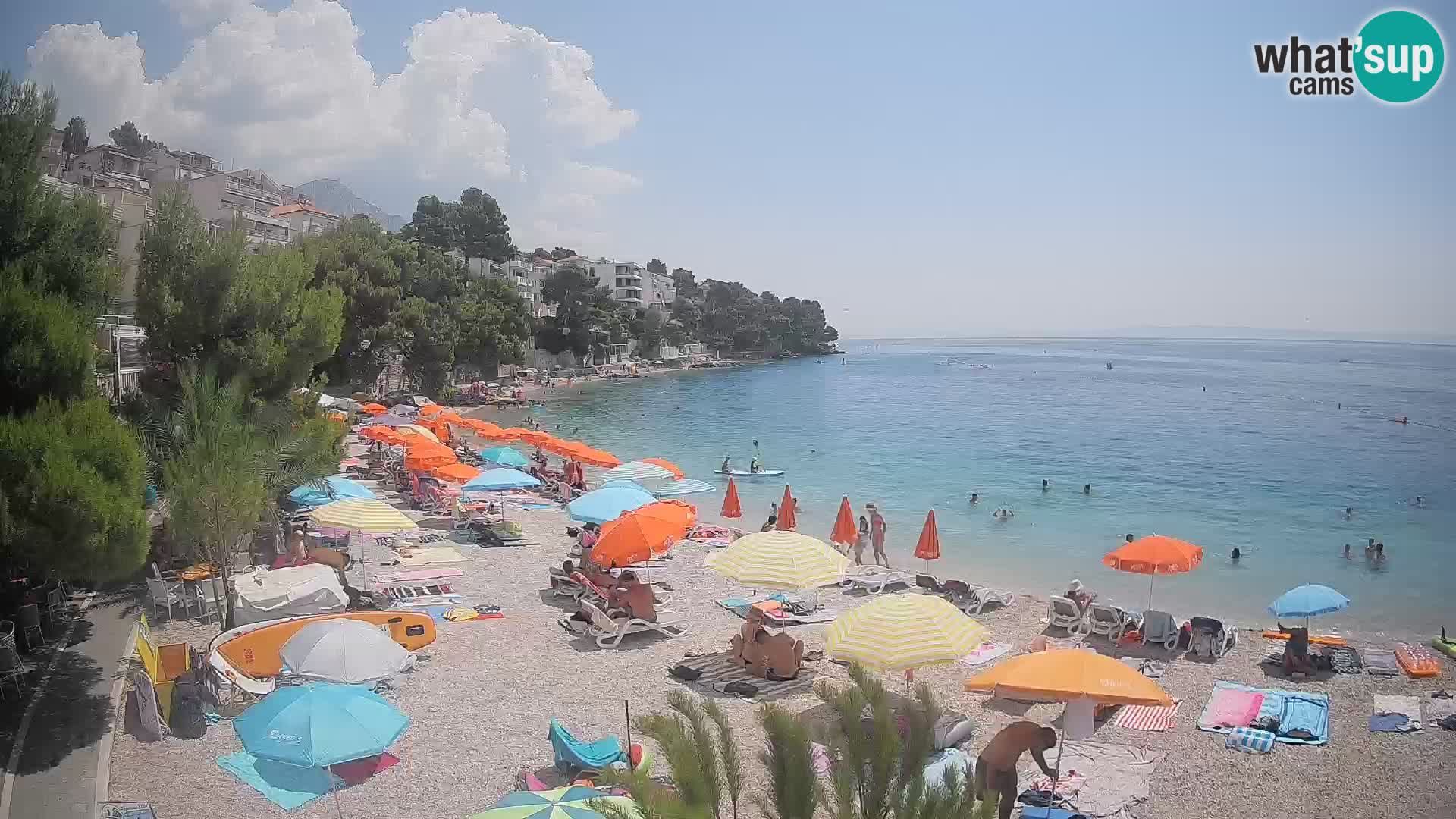 Webcam Lučica Strand Beach Brela – Liveblick von der Adriaküste