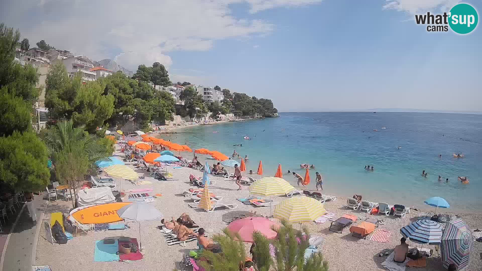 Webcam Plage Lučica Brela – Vue en direct sur la côte adriatique