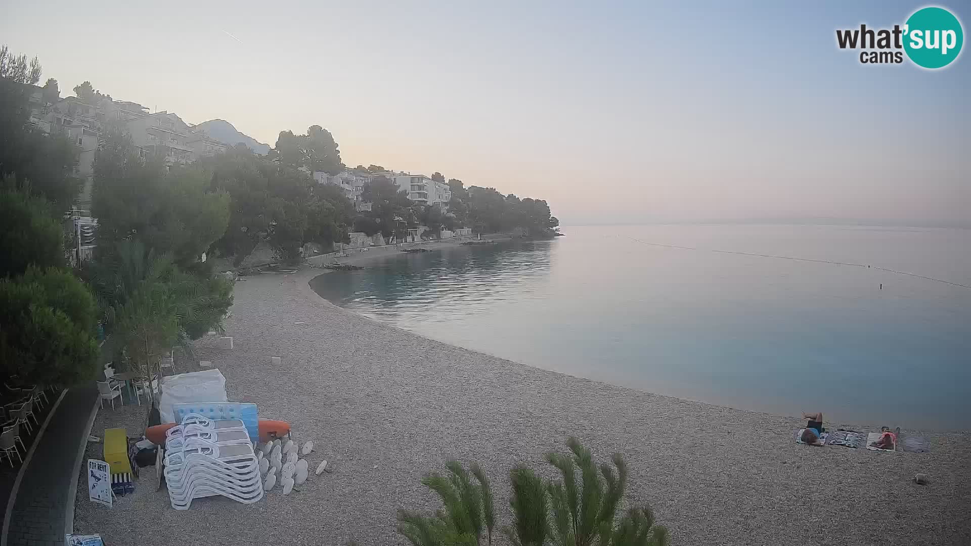 Webcam Plage Lučica Brela – Vue en direct sur la côte adriatique