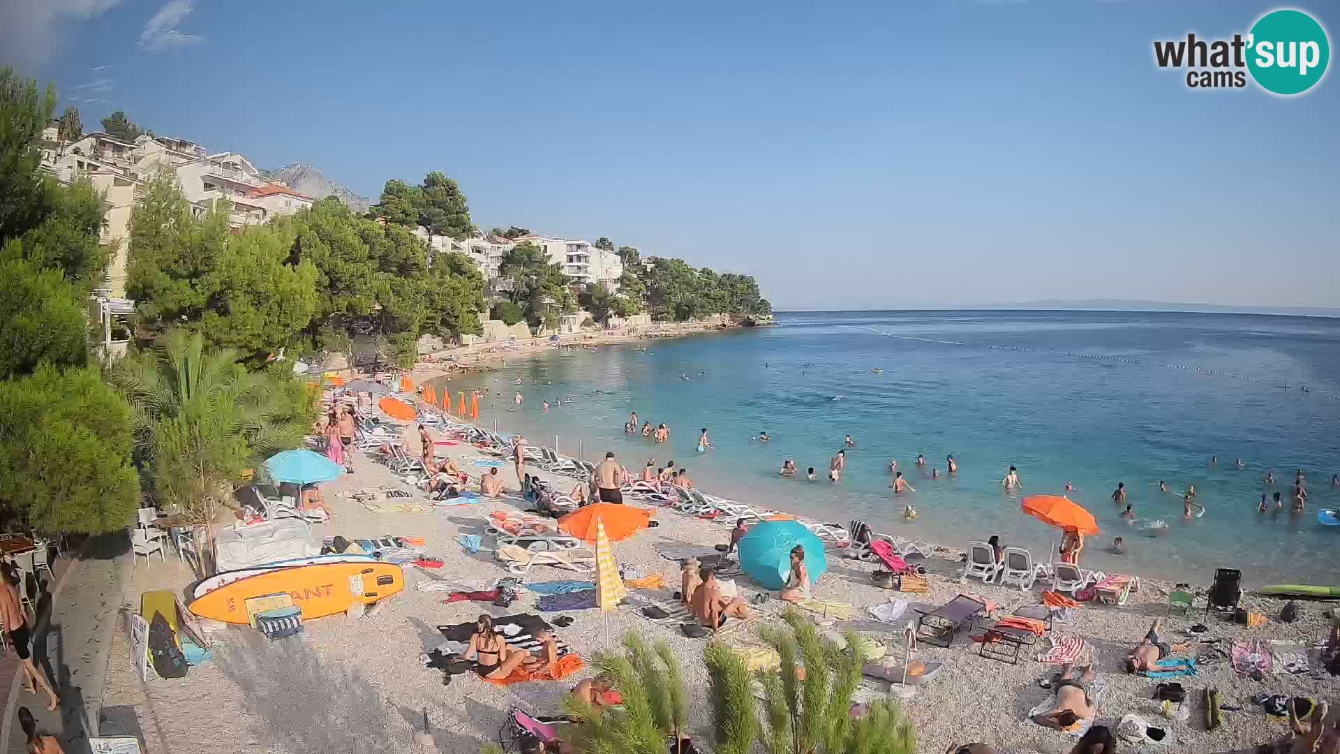 Webcam Playa Lučica Brela – Vista en directo de la costa adriática