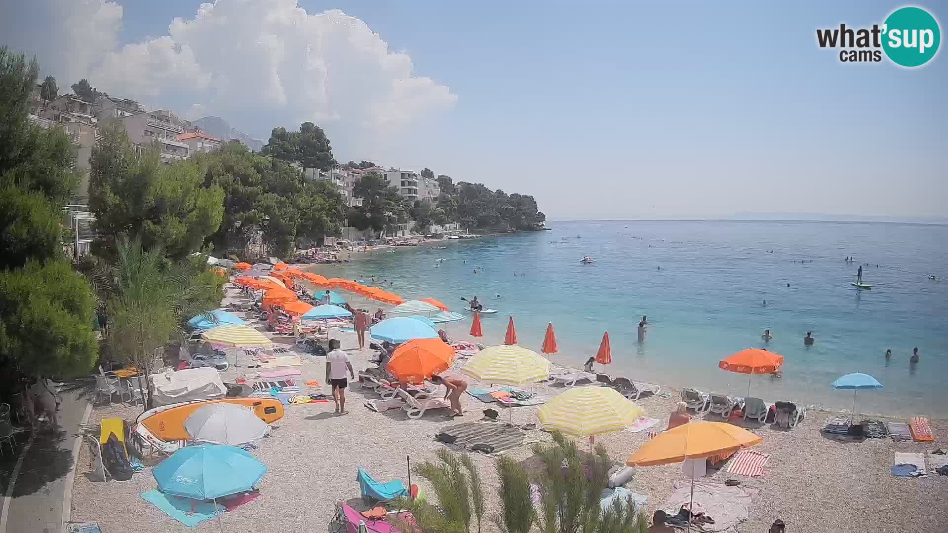 Web kamera Plaža Lučica Brela – Pogled uživo na jadransku obalu