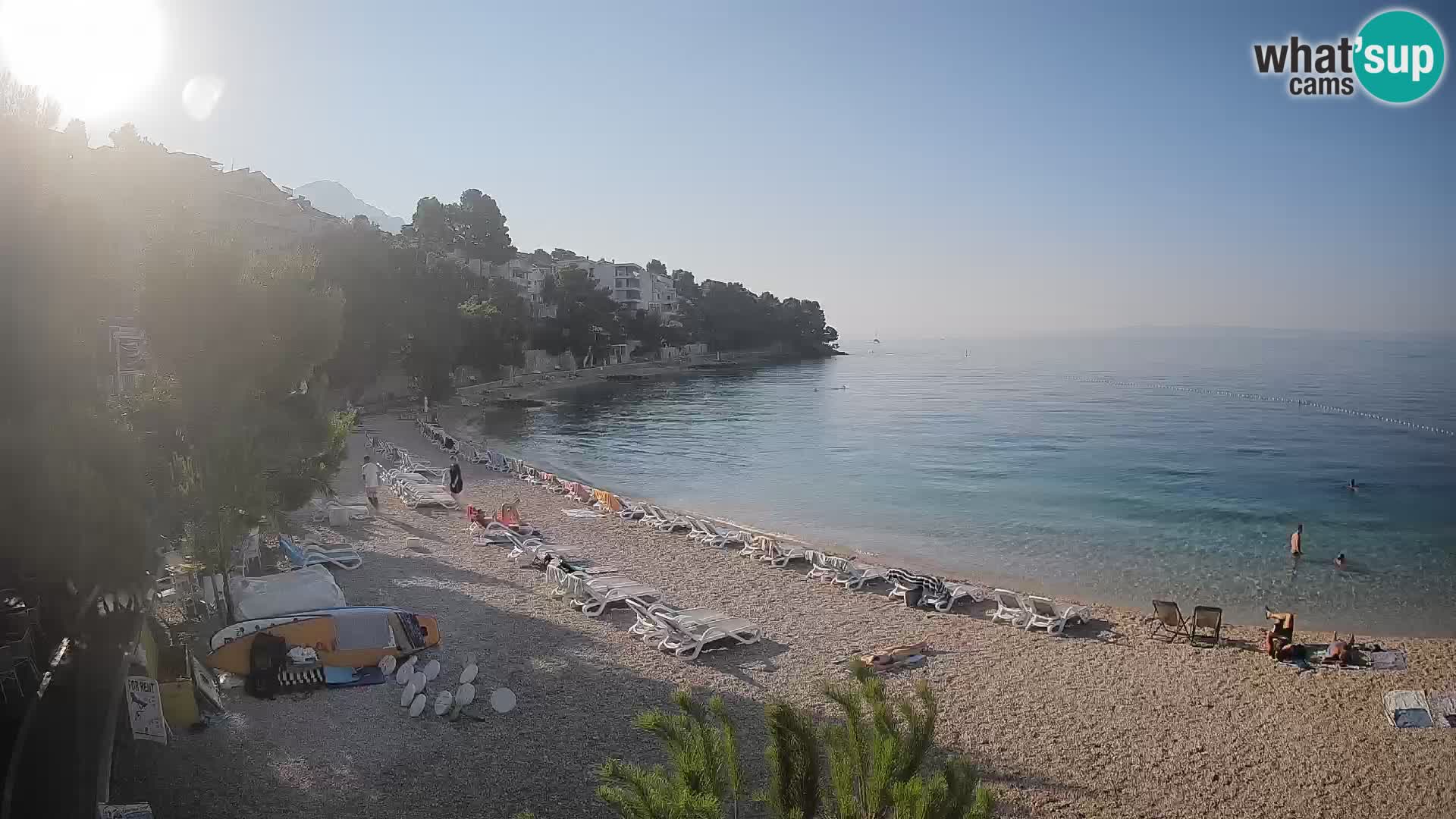 Web kamera Plaža Lučica Brela – Pogled uživo na jadransku obalu