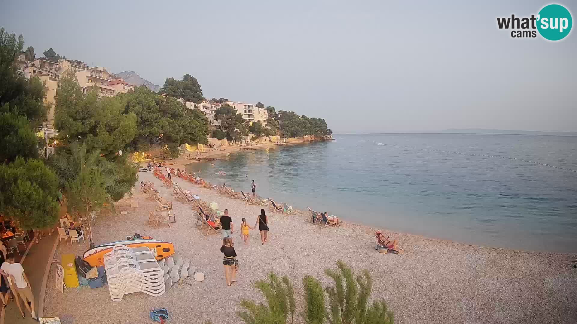 Webcam Lučica Strand Beach Brela – Liveblick von der Adriaküste
