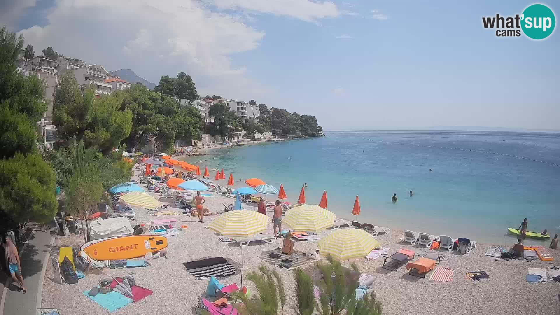 Webcam Spiaggia Lučica Brela – Vista live sulla costa adriatica