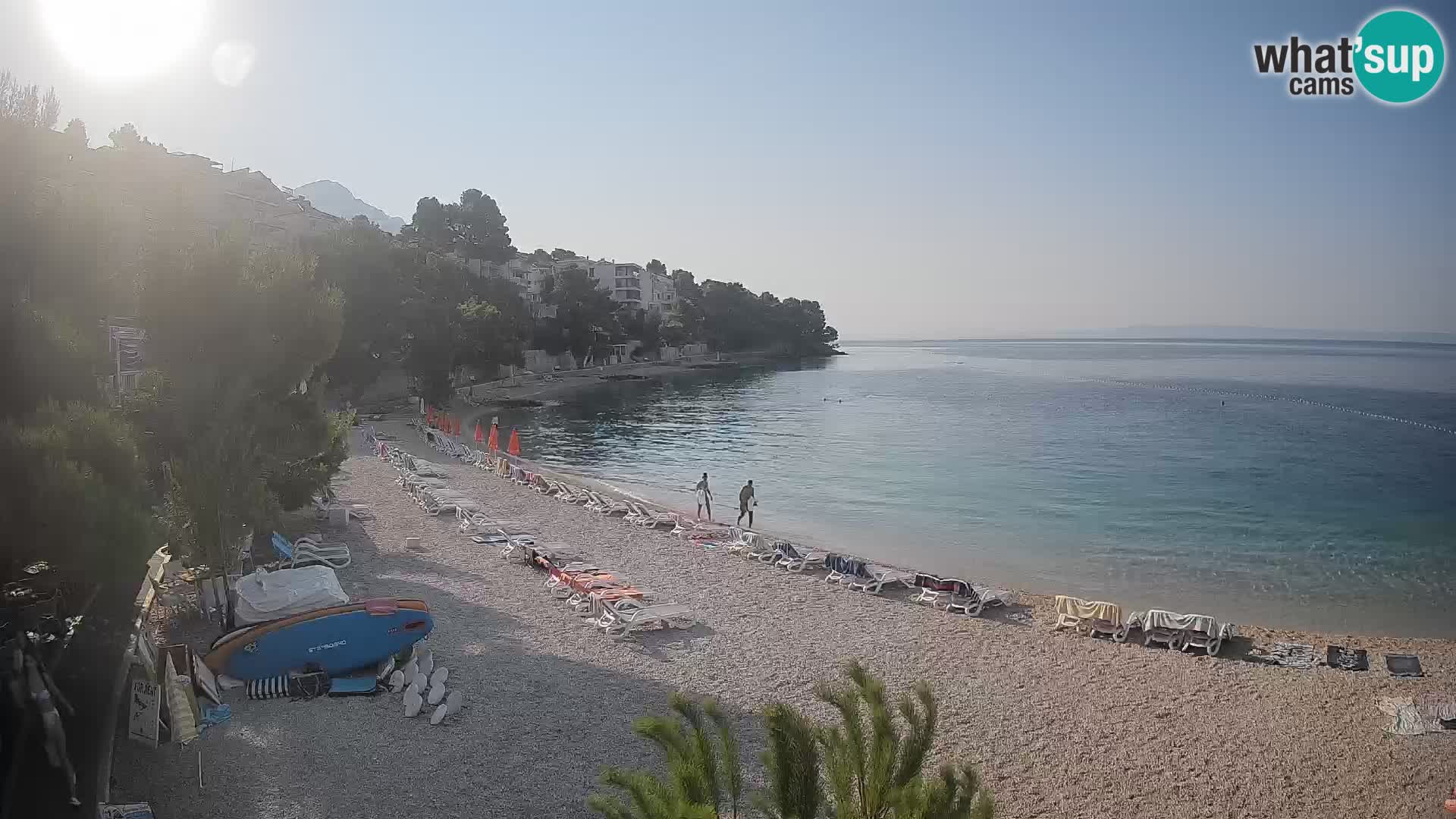 Spletna kamera Plaža Lučica Brela – Pogled v živo na Jadransko obalo