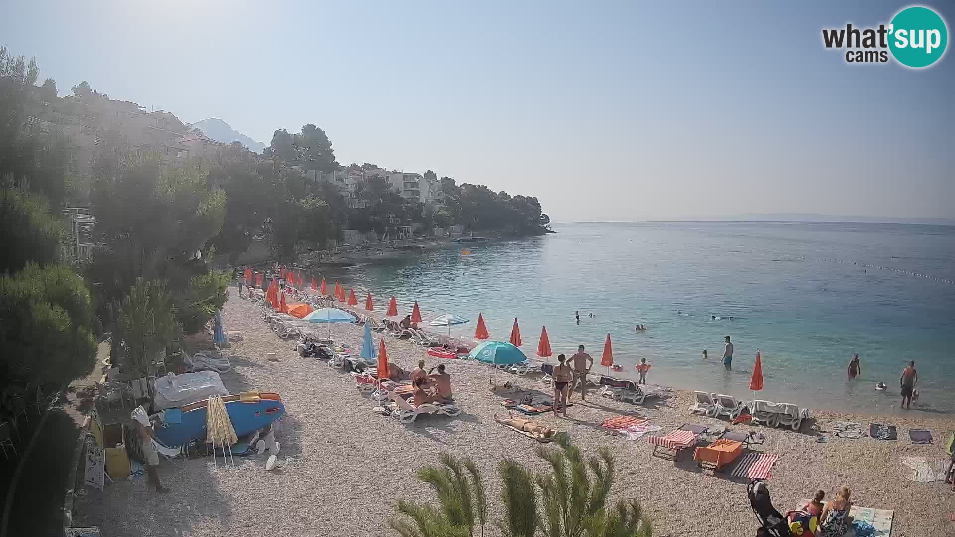 Web kamera Plaža Lučica Brela – Pogled uživo na jadransku obalu