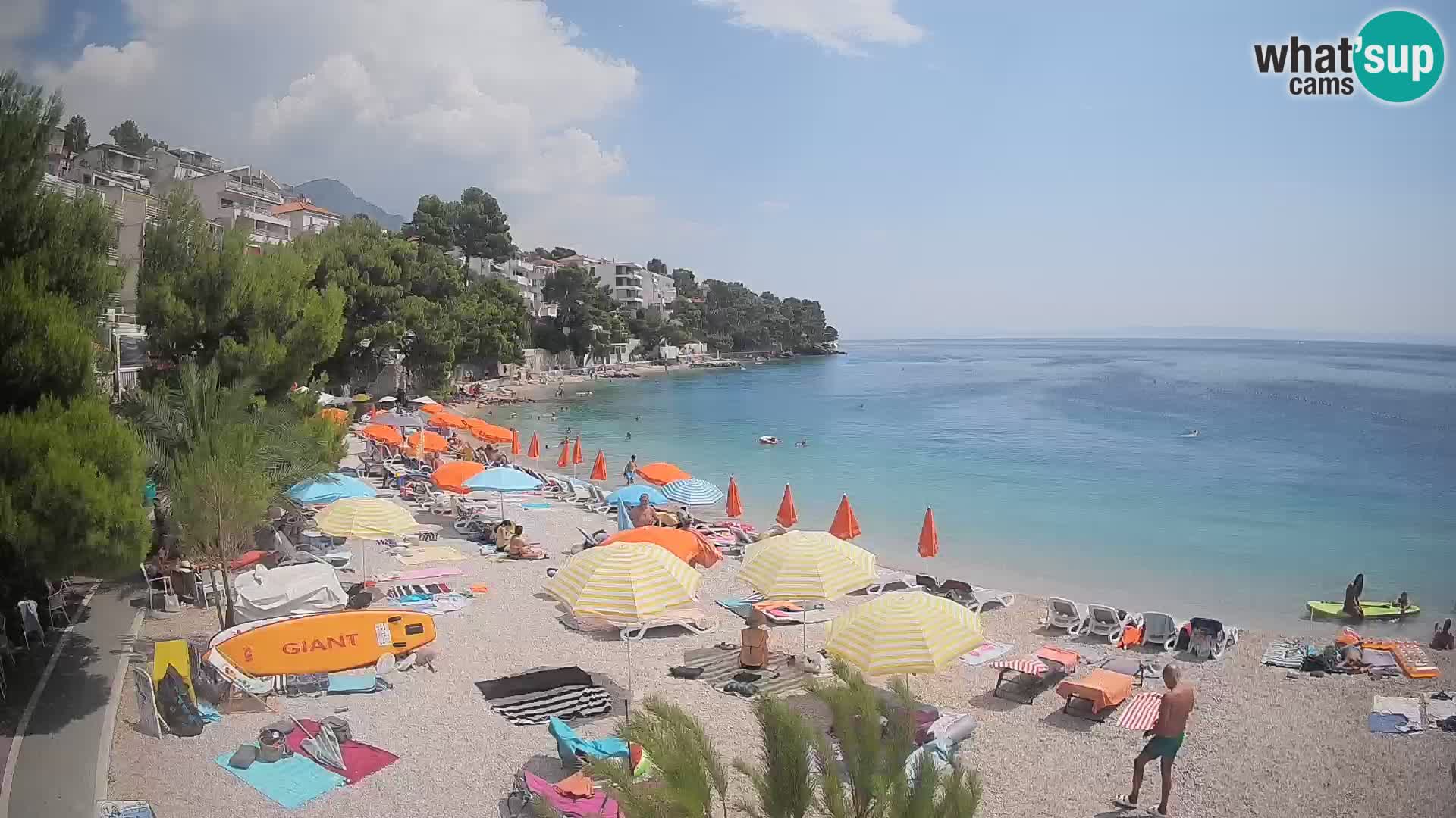 Webcam Lučica Strand Beach Brela – Liveblick von der Adriaküste