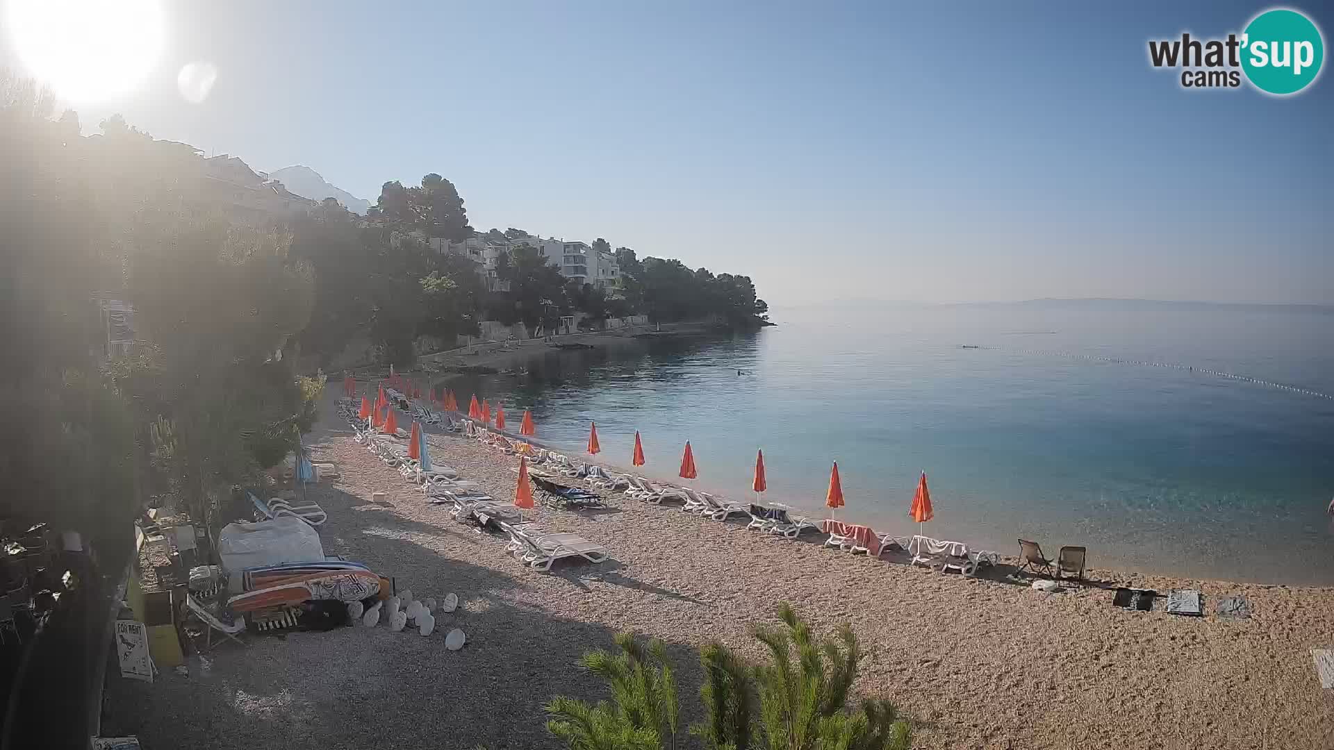 Webcam Lučica Strand Beach Brela – Liveblick von der Adriaküste