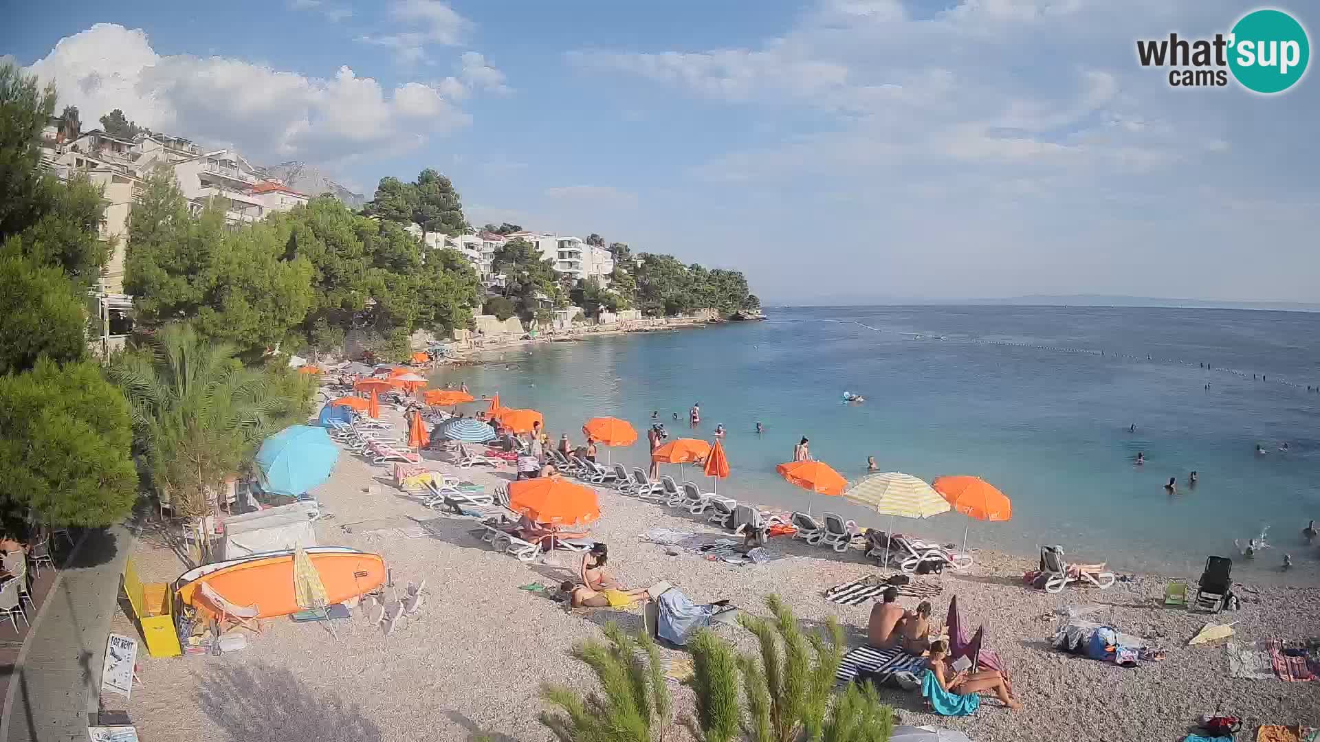 Webcam Lučica Strand Beach Brela – Liveblick von der Adriaküste