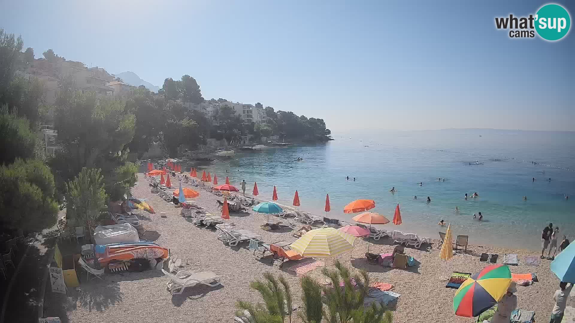 Webcam Lučica Strand Beach Brela – Liveblick von der Adriaküste