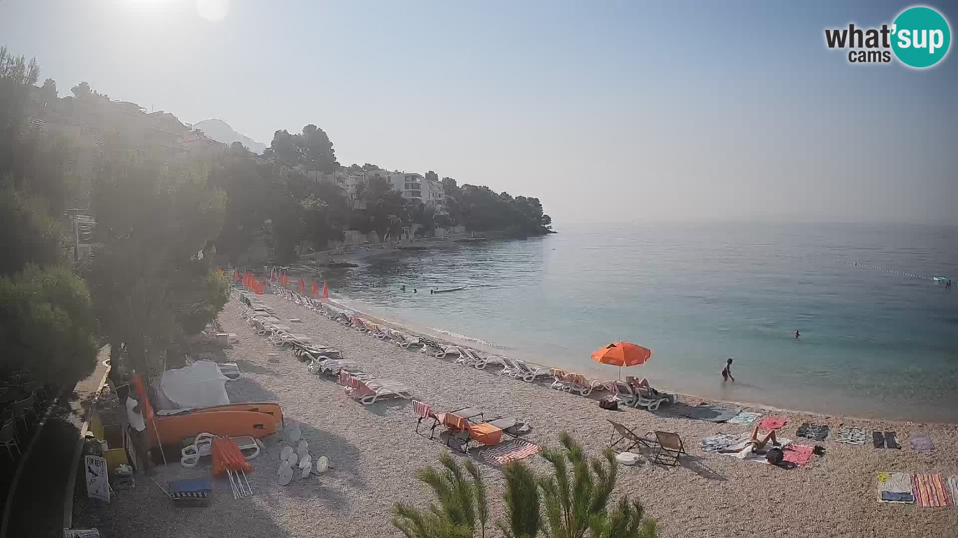 Webcam Plage Lučica Brela – Vue en direct sur la côte adriatique