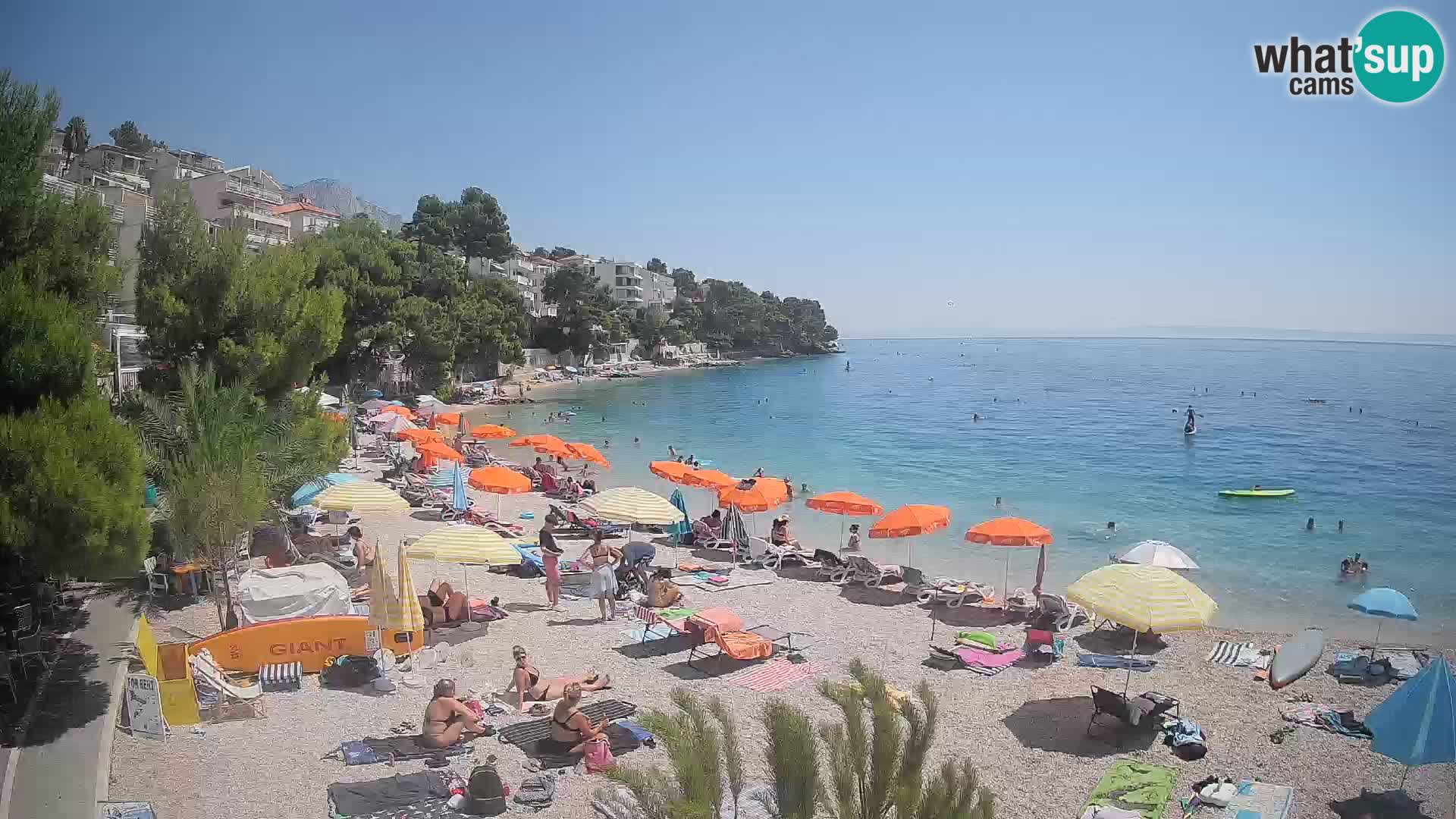 Webcam Lučica Strand Beach Brela – Liveblick von der Adriaküste