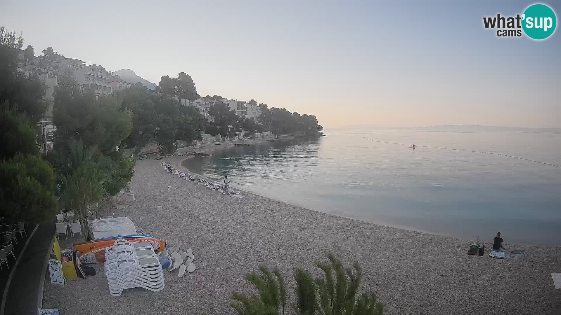 Webcam Plage Lučica Brela – Vue en direct sur la côte adriatique
