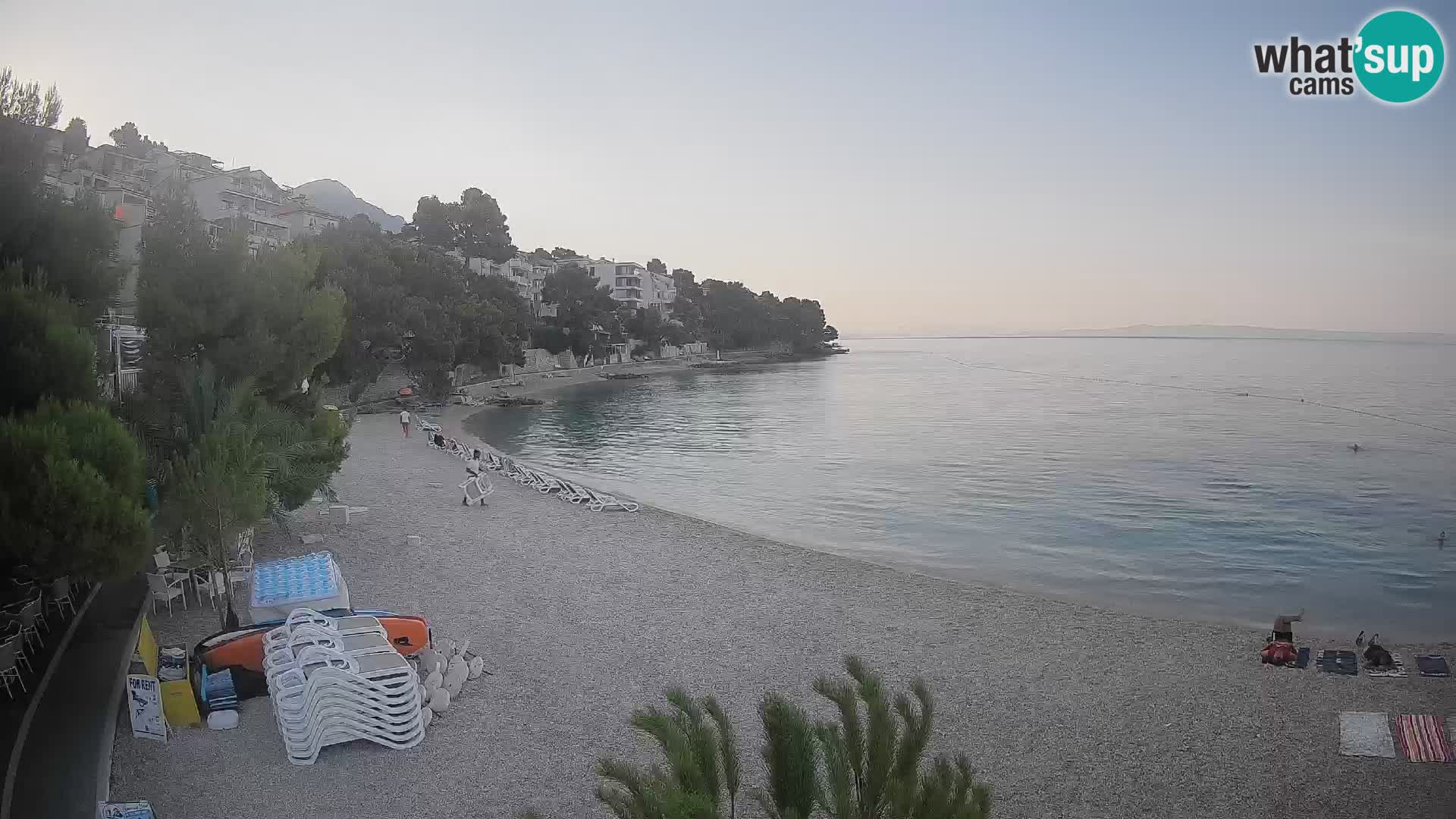 Webcam Plage Lučica Brela – Vue en direct sur la côte adriatique